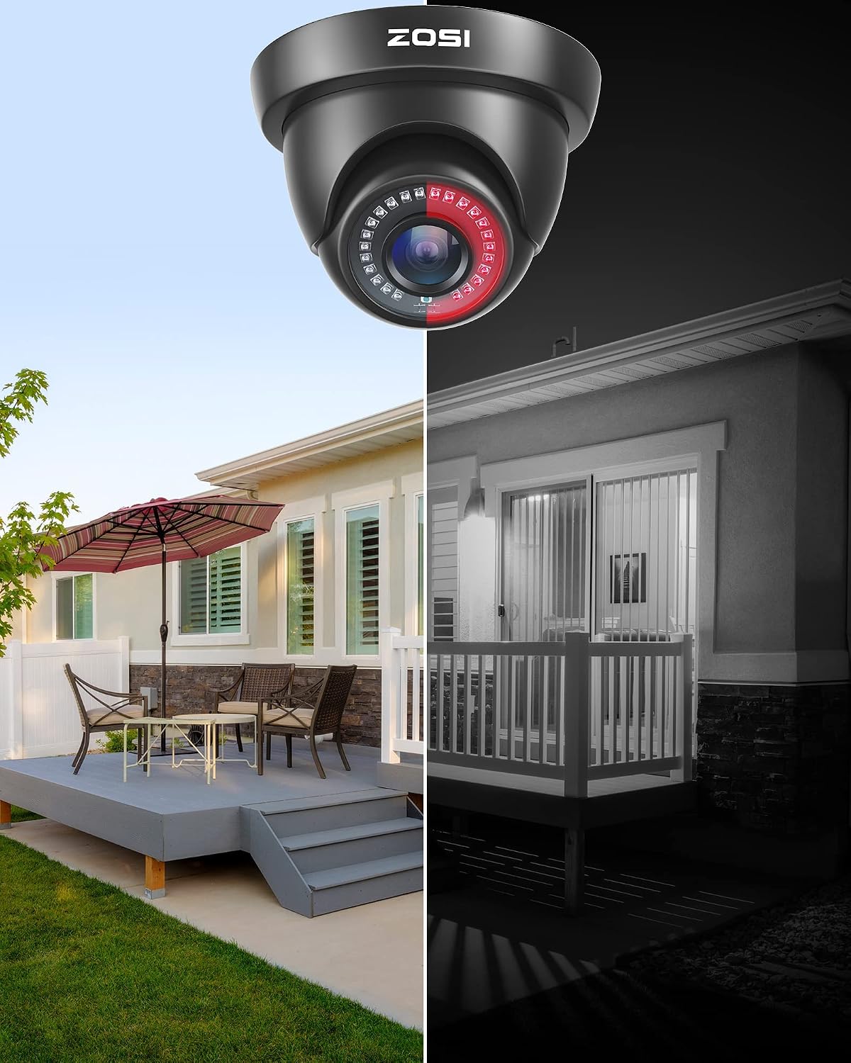 Thumbnail 6 de ZOSI 4 Pack 1080P Dome Security Cameras 80ft