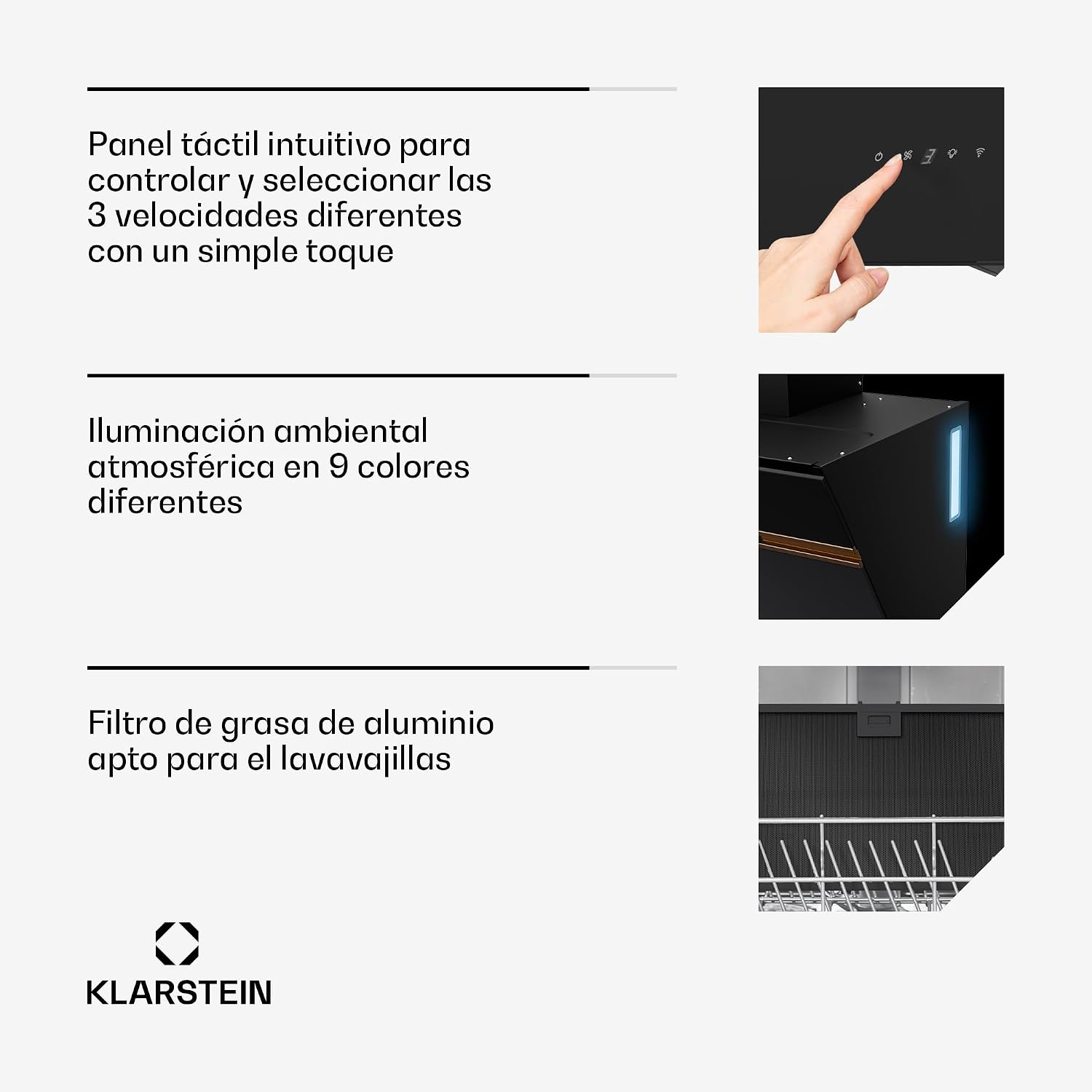 Thumbnail 5 de Klarstein Alina Campana Extractora ✨ 60cm, A++, LED, Control Táctil
