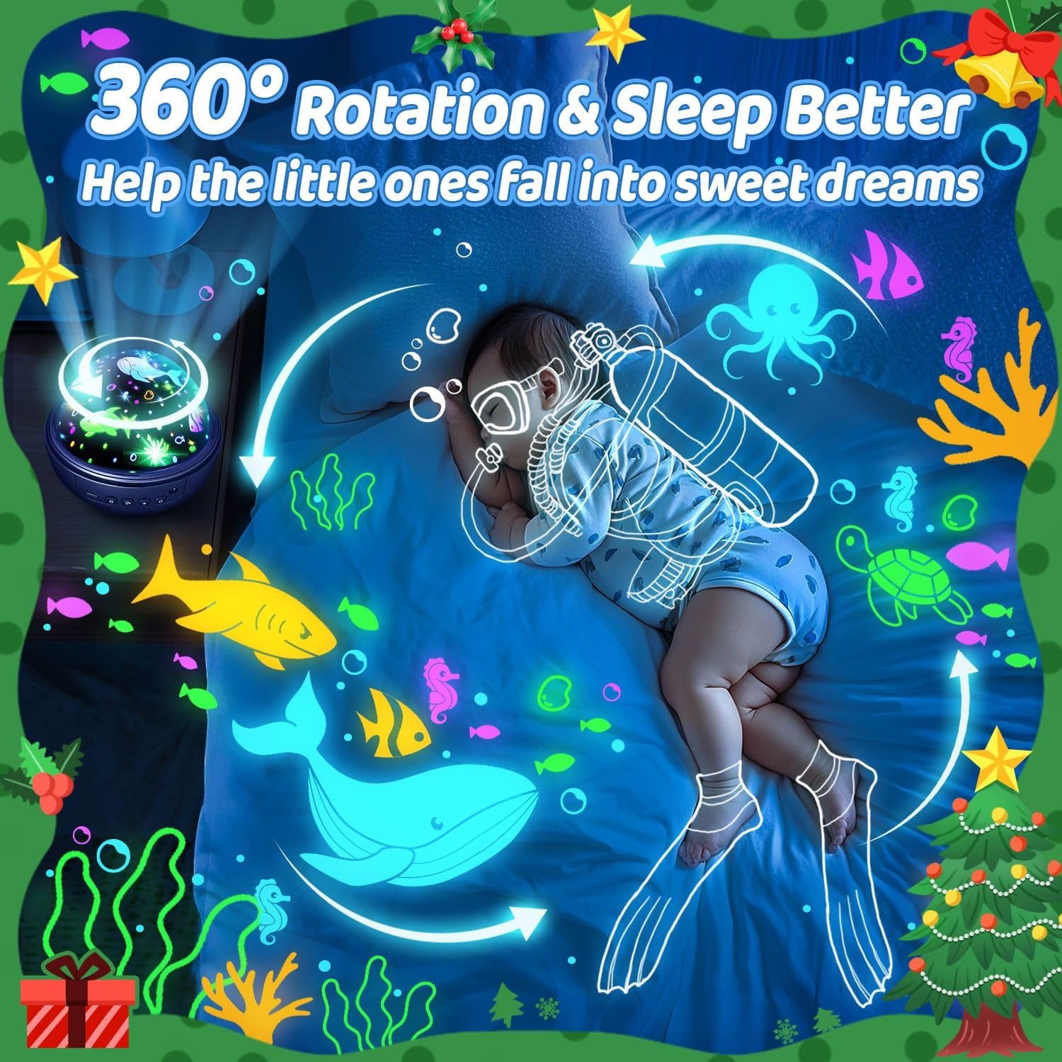 Detalle de COOLNIGHT Night Light for Kids: 93 Lighting + 3 Films Star Projector