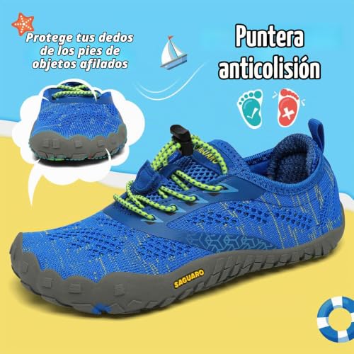 Thumbnail 3 de SAGUARO Zapatillas de Trail para Niñas – Modelo Descalzo Transpirable, Azul, 29 EU