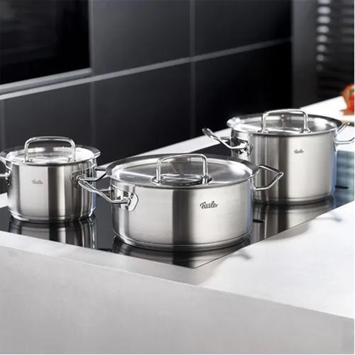 Detalle 1 de Fissler Original-Profi Juego de Ollas Acero Inoxidable 🥘