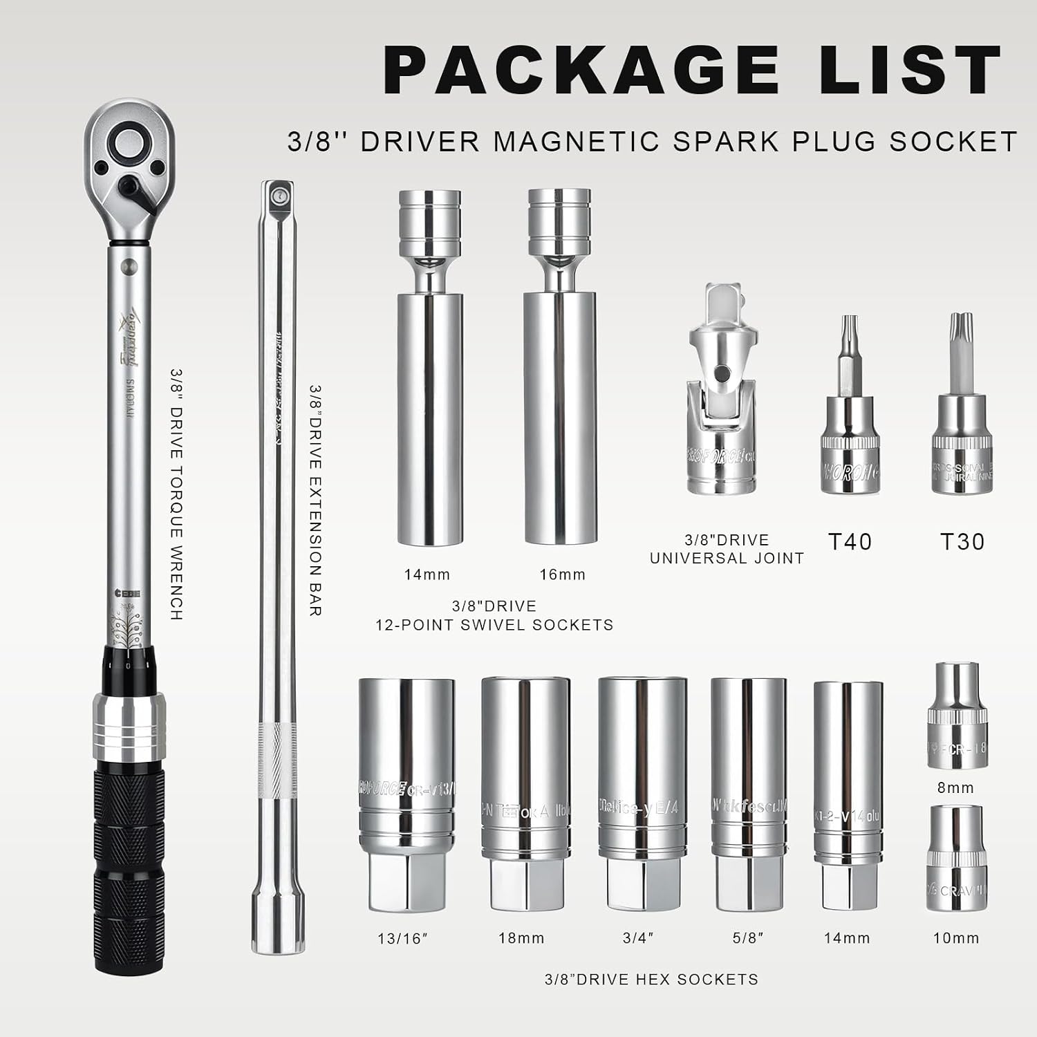 Thumbnail 1 de AEROFORCE 14PCS Spark Plug Socket Set 3/8"