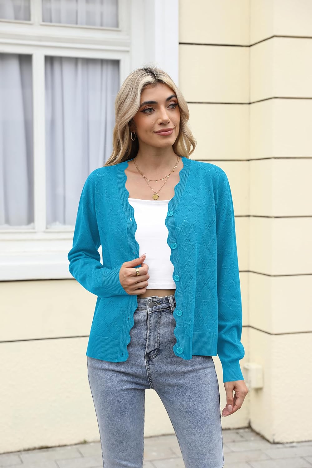 Detalle 2 de Yommay women cardigan V-neck hollow