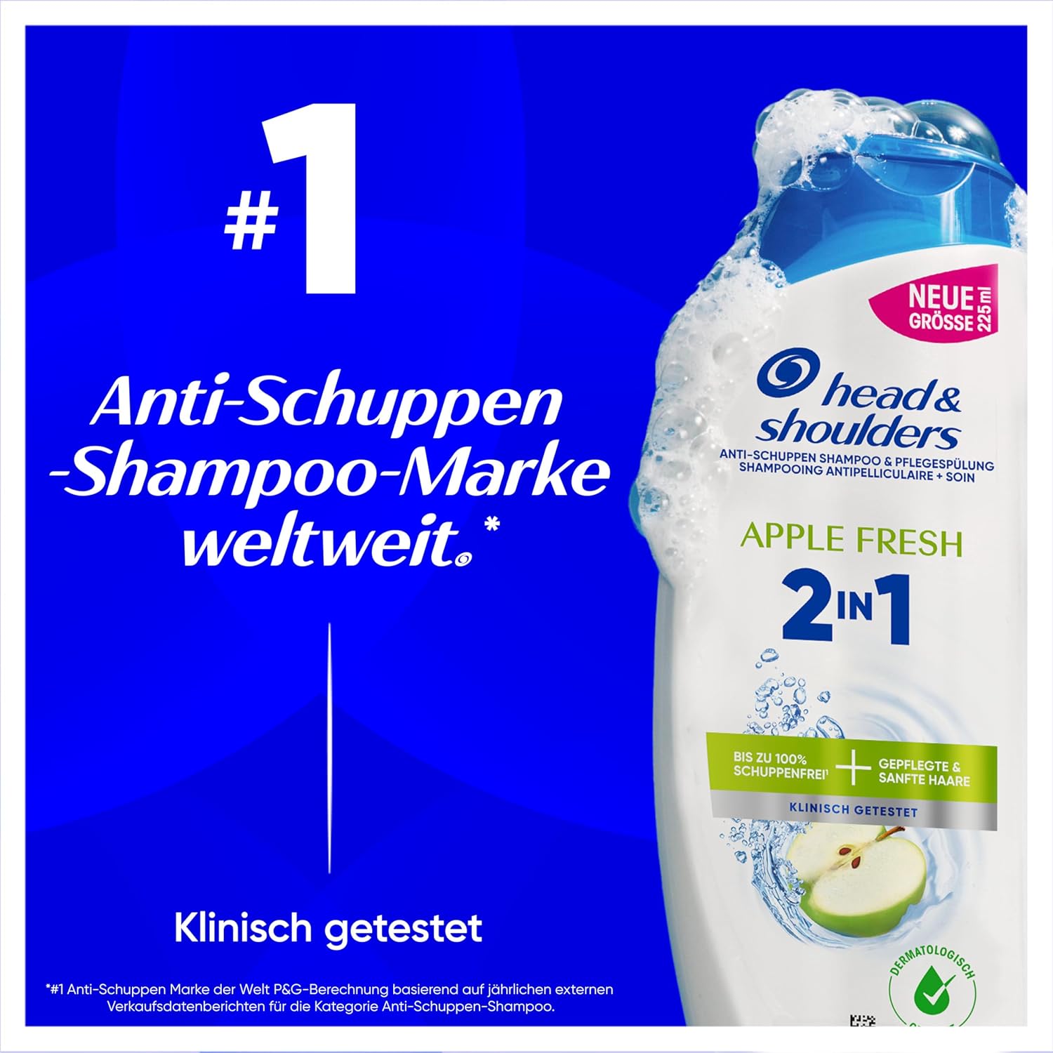 Detalle 2 de Head & Shoulders Apple Fresh 2-in-1 Anti-Schuppen-Shampoo und Pflegespülung 800 ml Pumpspender