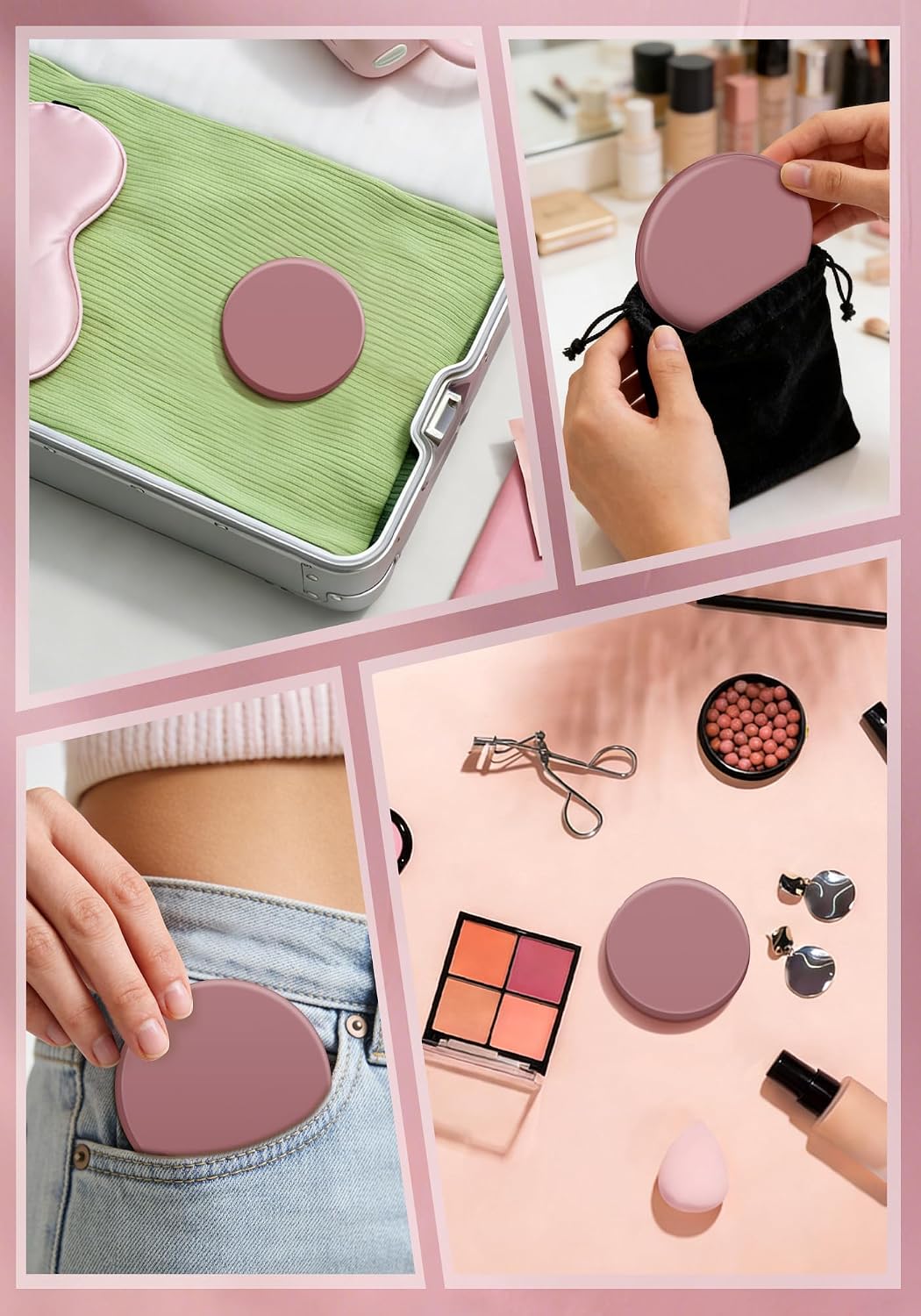 Thumbnail 5 de SisKokoro 40X Rechargeable Compact Makeup Mirror with Light, Rose