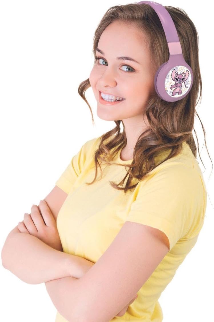 Detalle de LEXIBOOK HPBT010D1LXB Disney Stitch Angel headphones, Bluetooth and wired