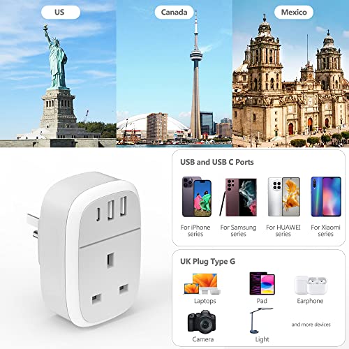 Thumbnail 5 de Cyzbim UK to US Plug Adaptor with 20W USB-C – 4 in 1 USBC Travel Charger