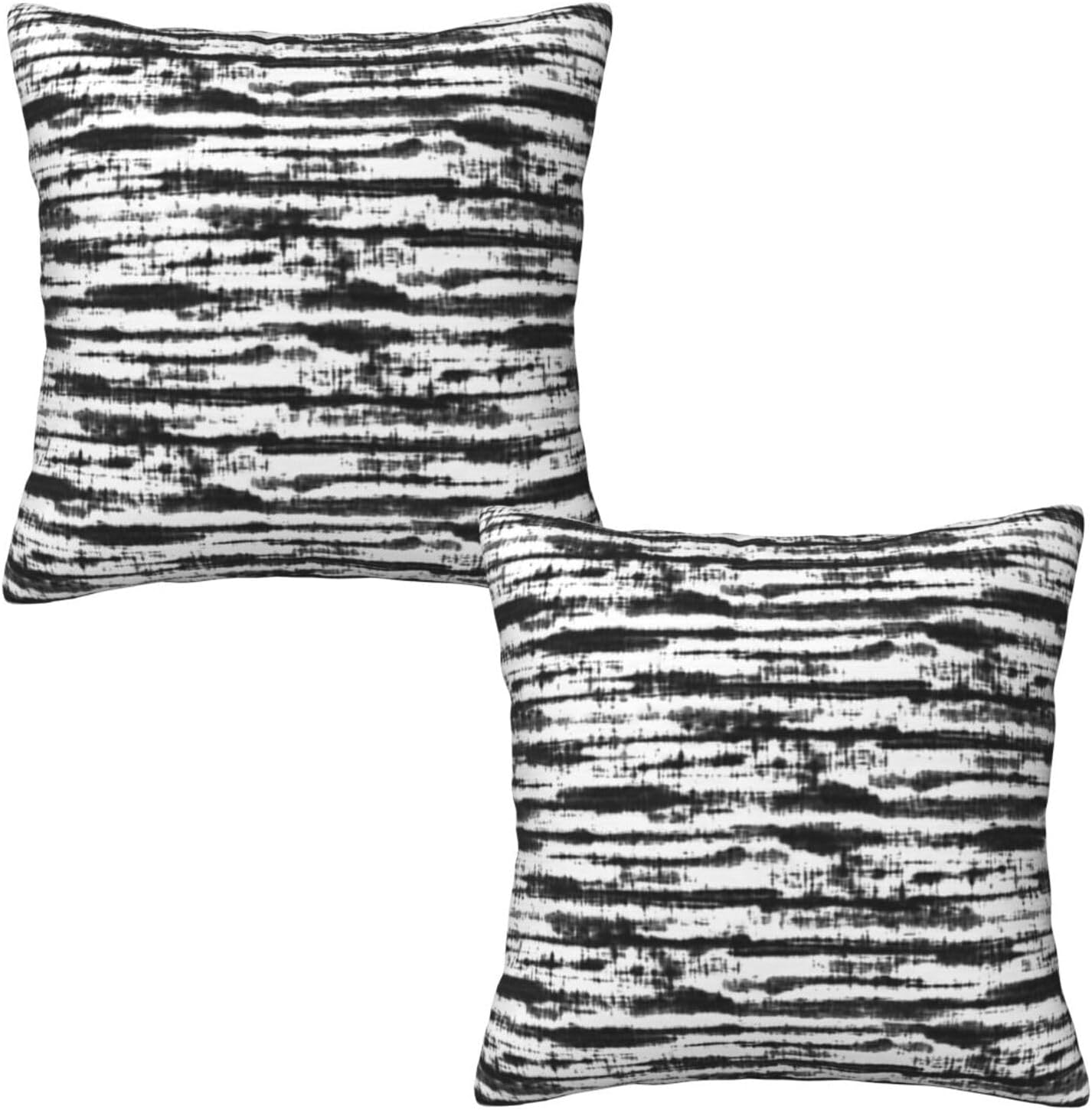 Detalle de QUALKNOY Velvet Cushion Covers 45x45cm (Set of 2) – Modern Abstract Art in Black