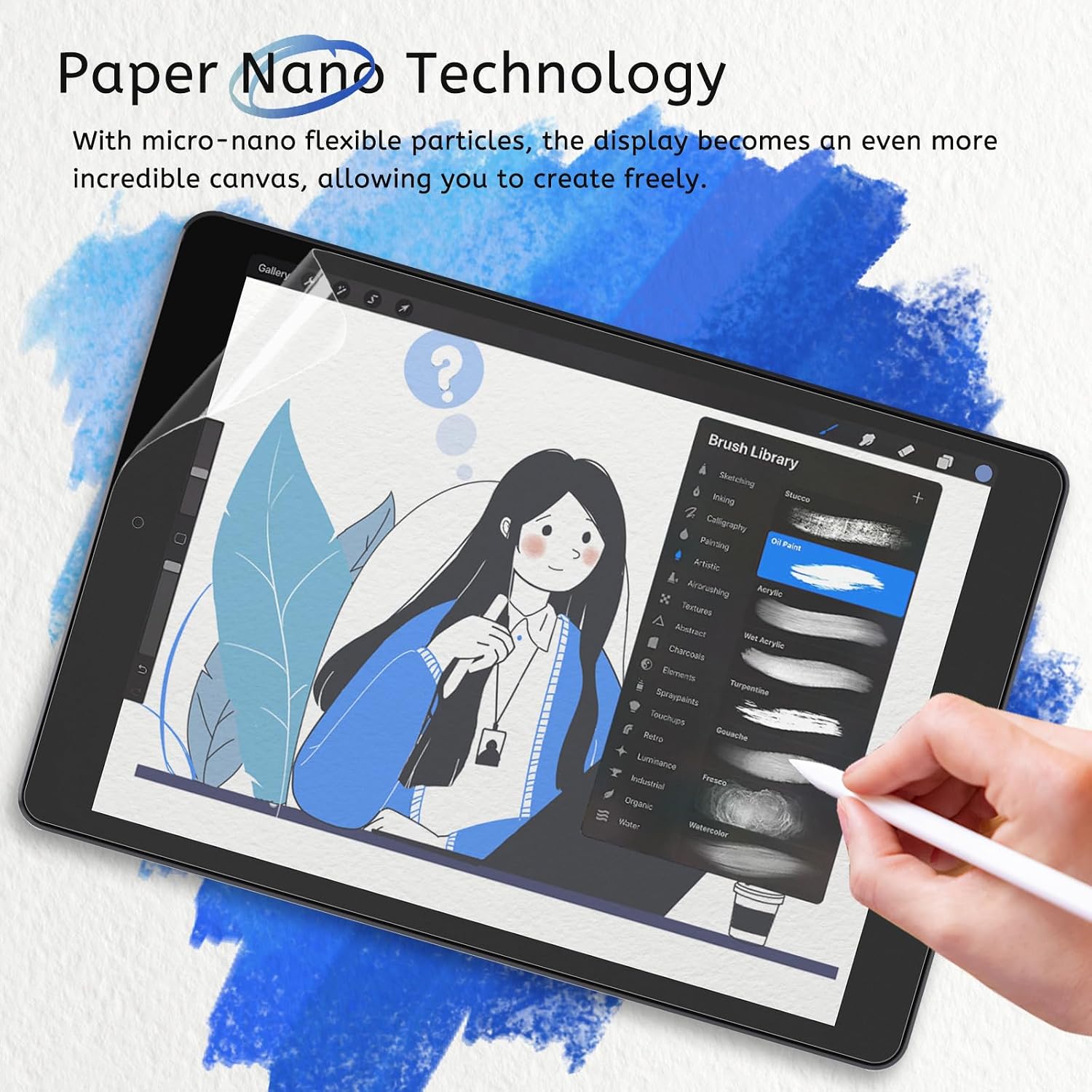 Detalle 2 de MOBDIK Paperfeel Screen Protector for iPad 7th, 8th & 9th Gen, 2-Pack