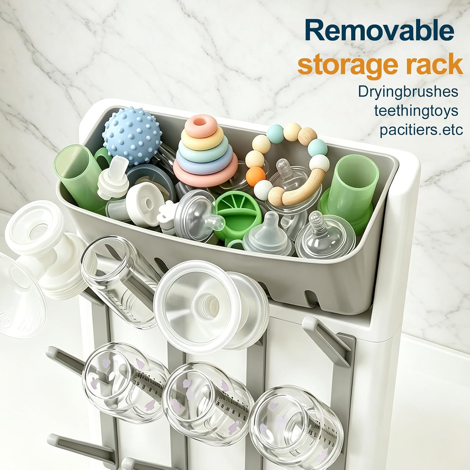 Thumbnail 4 de GoMaihe Baby Bottle Drying Rack, Vertical Storage, BPA-Free Gray