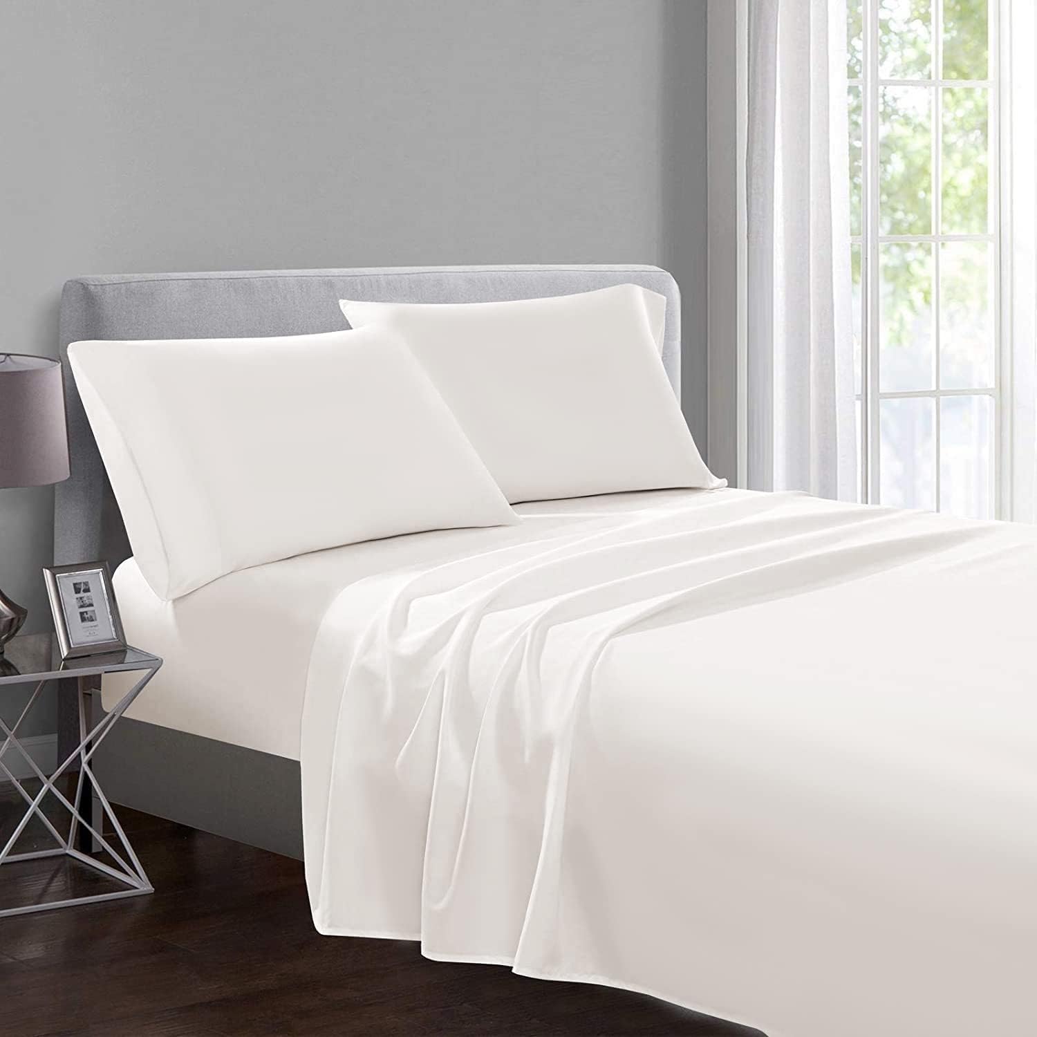 Thumbnail 6 de Yorkshire Bedding Single Flat Sheet in 100% Egyptian Cotton (200 Thread Count) – Grey