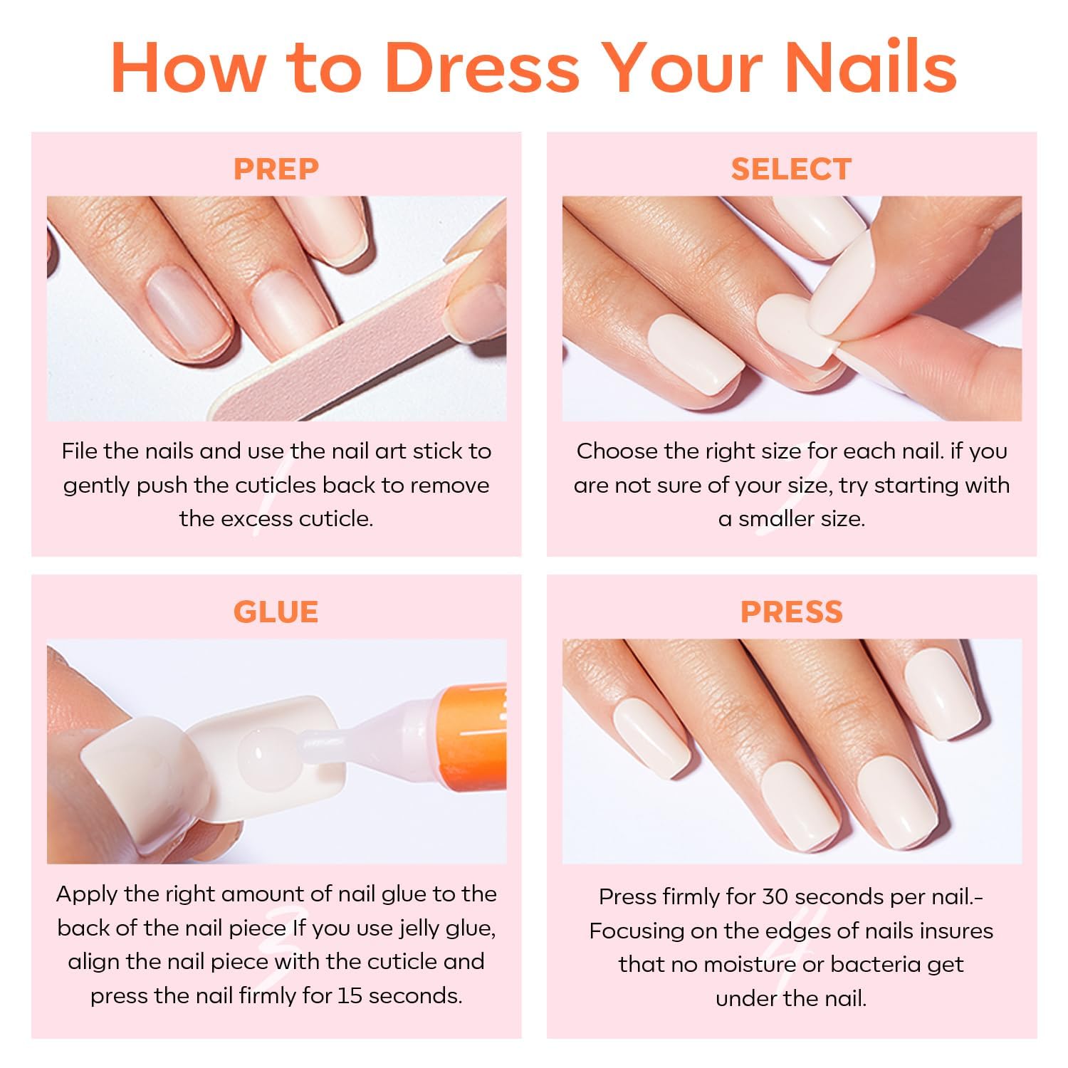 Detalle de modelones Dark Red Short Oval Press-On Nails: 32-Piece Set with Glue, Tabs, File & Prep Pads