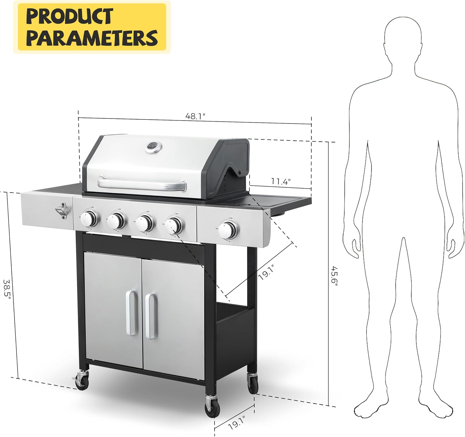 Detalle 2 de Ideamaxx Propane Grill and Griddle Combo