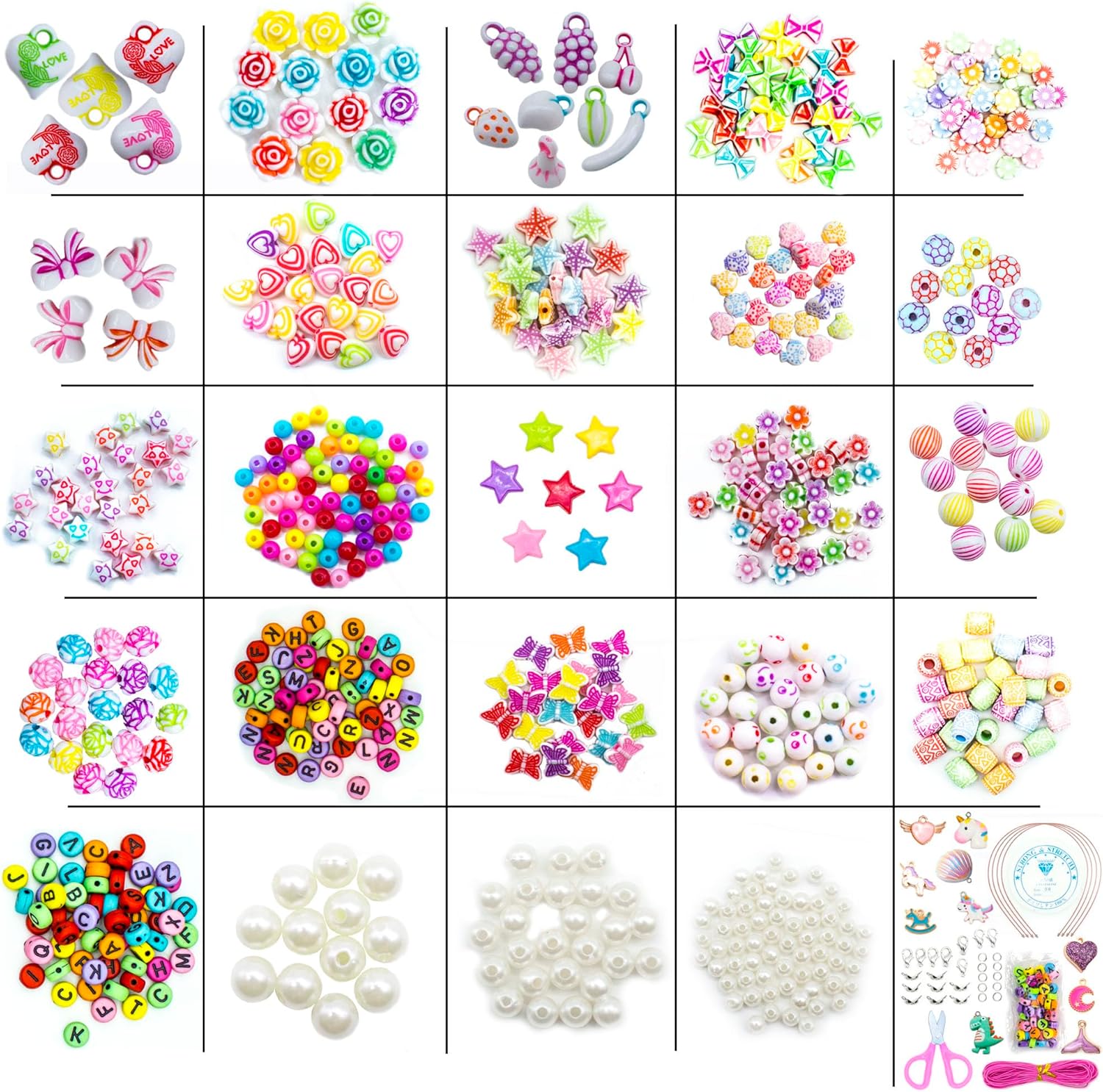 Thumbnail 1 de WONDERFORU Children DIY Beads Kit for Friendship Bracelets, Necklaces & Hairbands (24 colours)