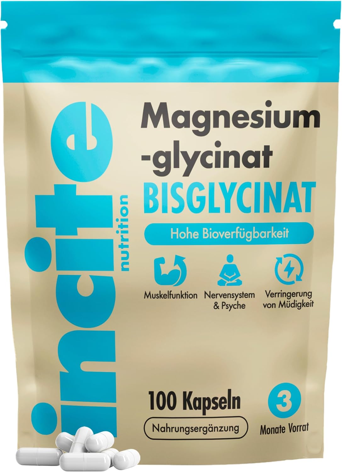 Thumbnail 6 de Incite Nutrition Magnesium Citrat Kapseln 650 mg – Hochdosierte vegane Ergänzung