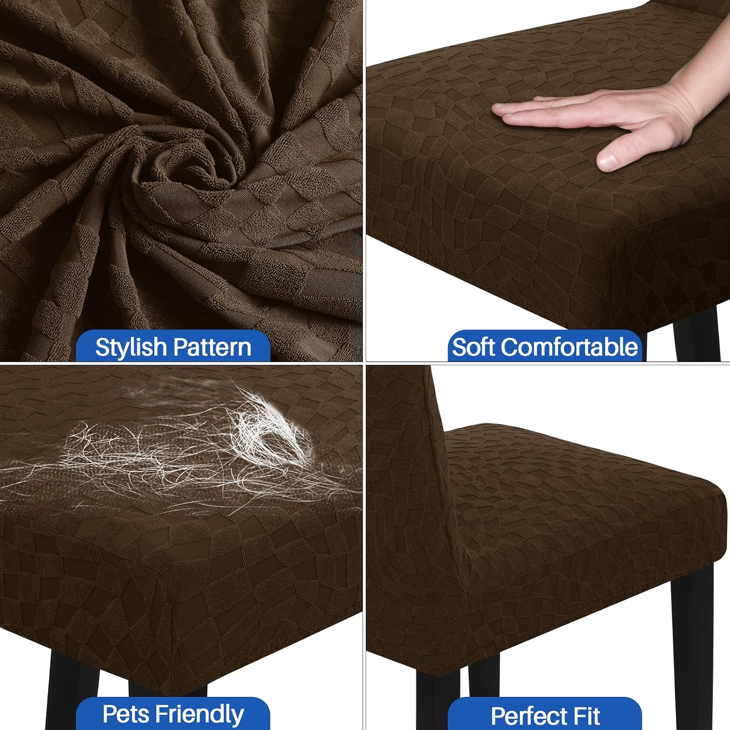 Detalle 2 de ZNSAYOTX Dining Chair Slipcovers, 6-Pack