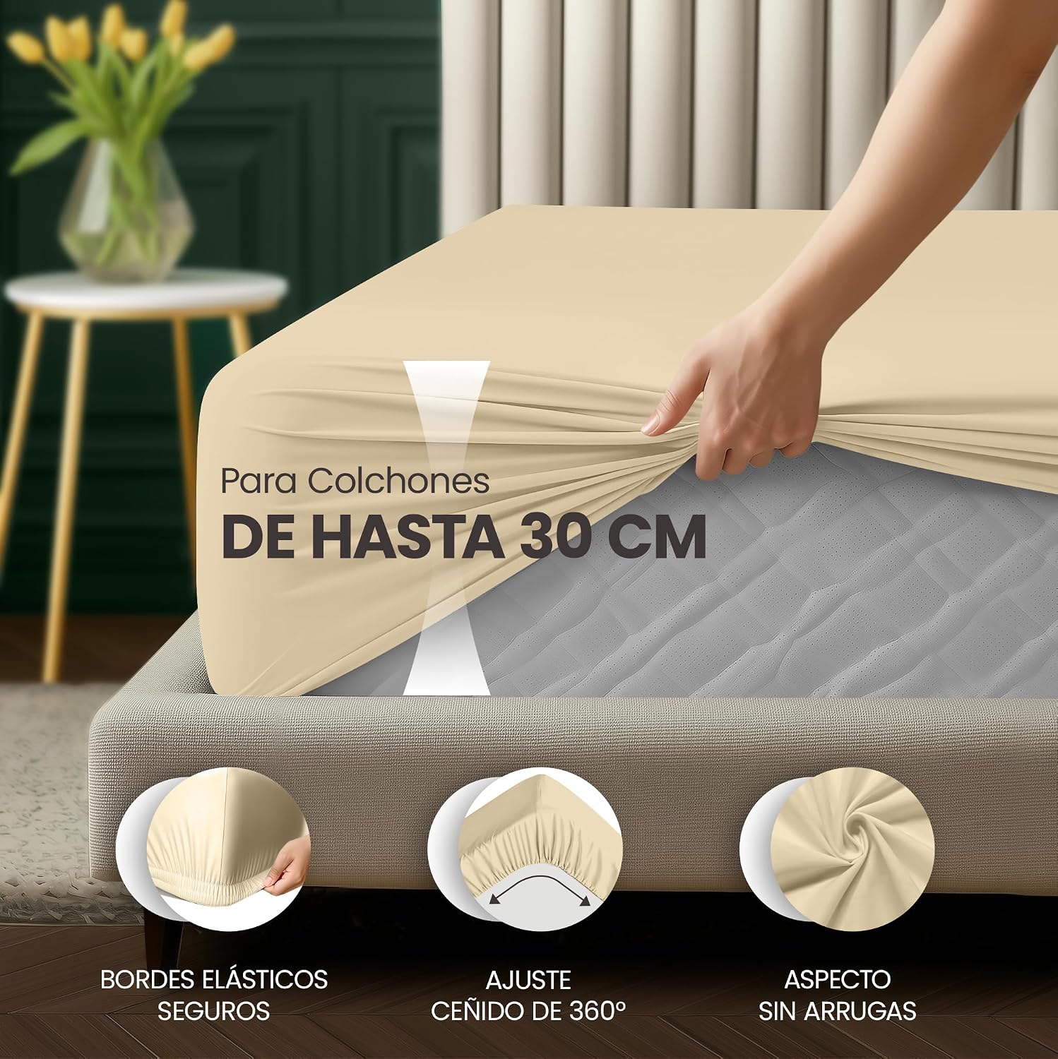 Thumbnail 3 de Utopia Bedding Sábana bajera 180x200x30 cm microfibra