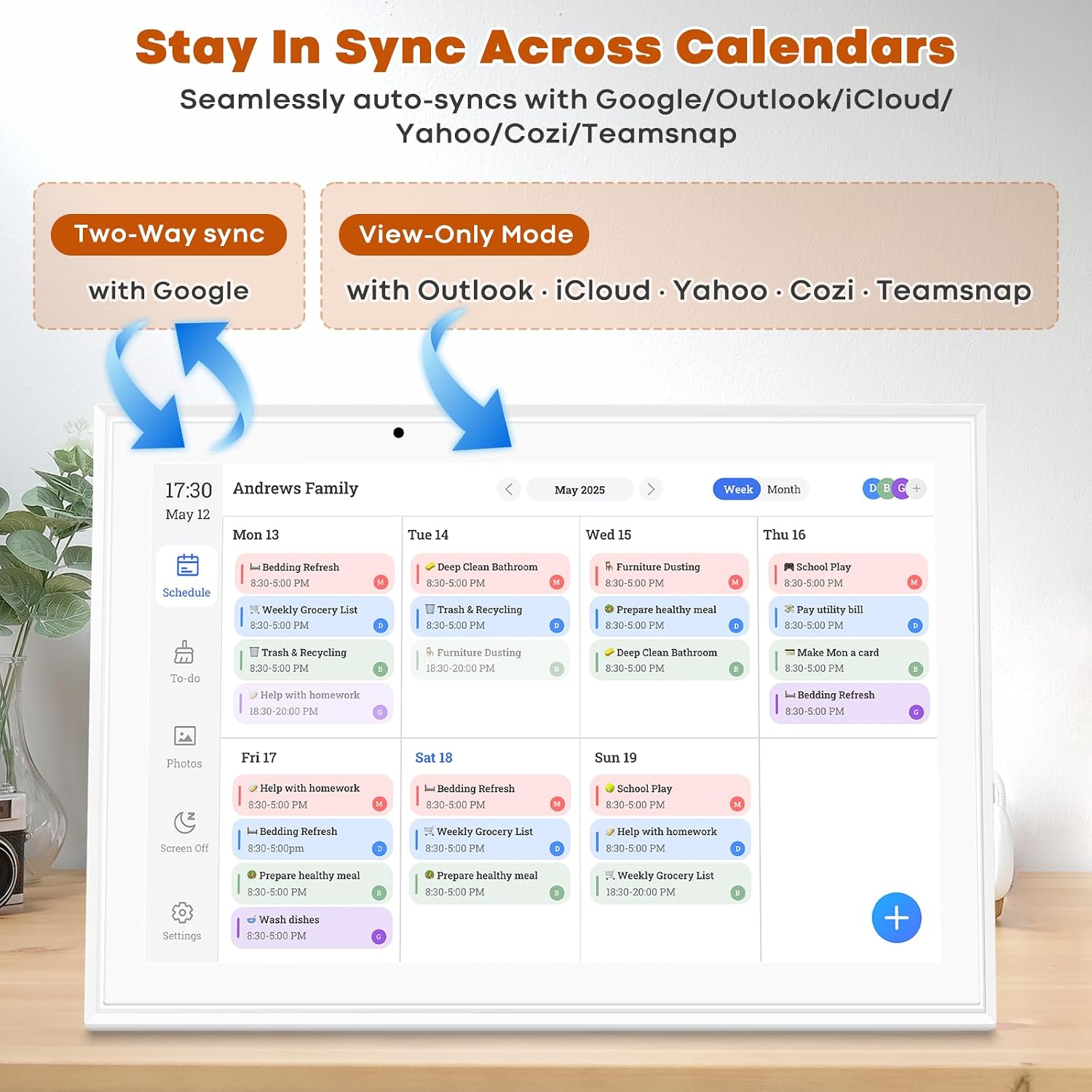 Detalle de Hesmor Digital Calendar 10.1" smart wall display