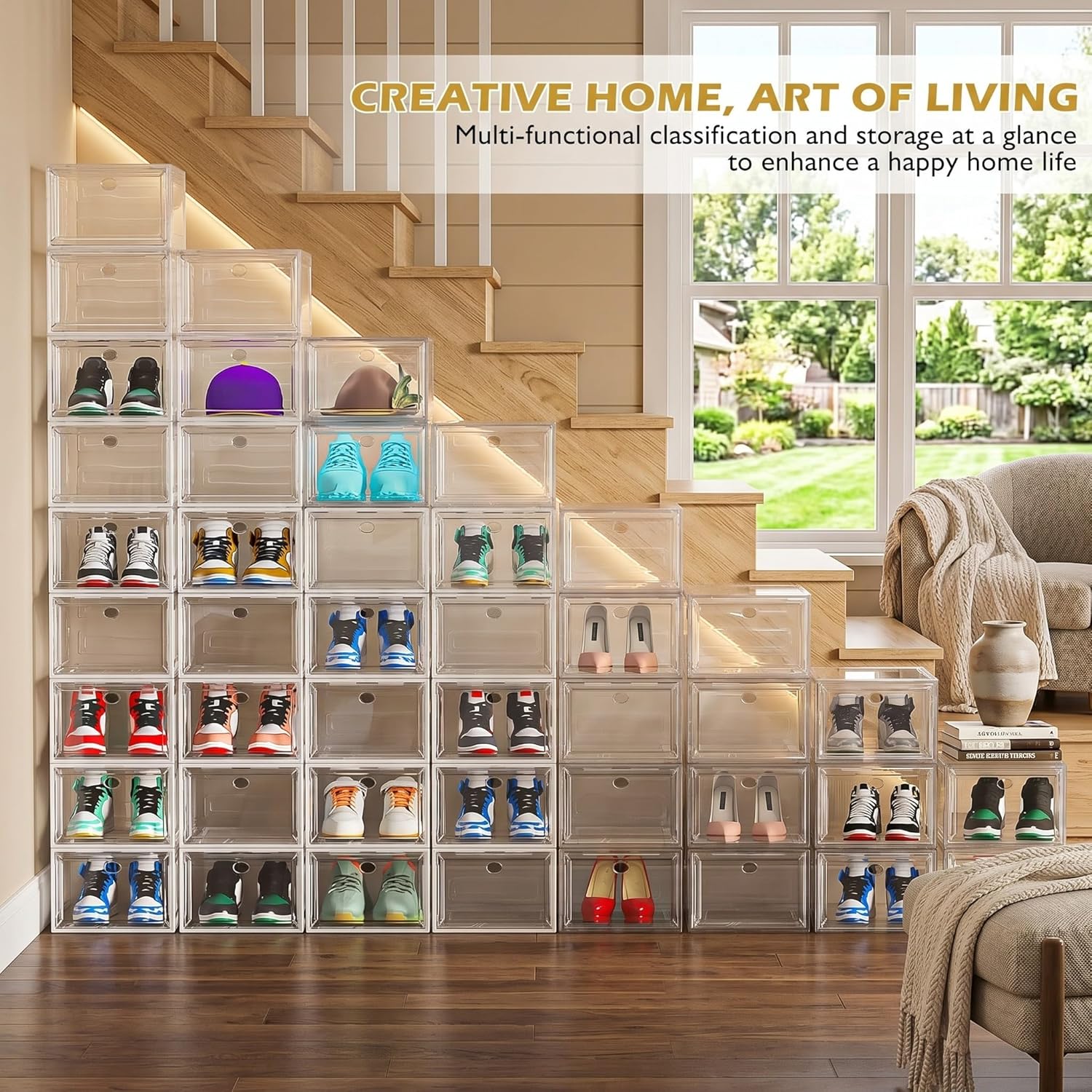 Detalle 2 de Thickened Clear Shoe Storage Organizer 6-Pack ๐