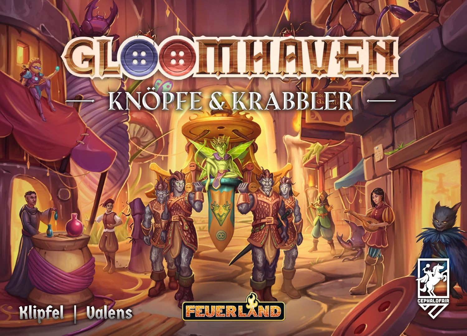 Detalle 2 de Feuerland Spiele Gloomhaven Buttons & Crawlers Solo Campaign Game in a Compact Box