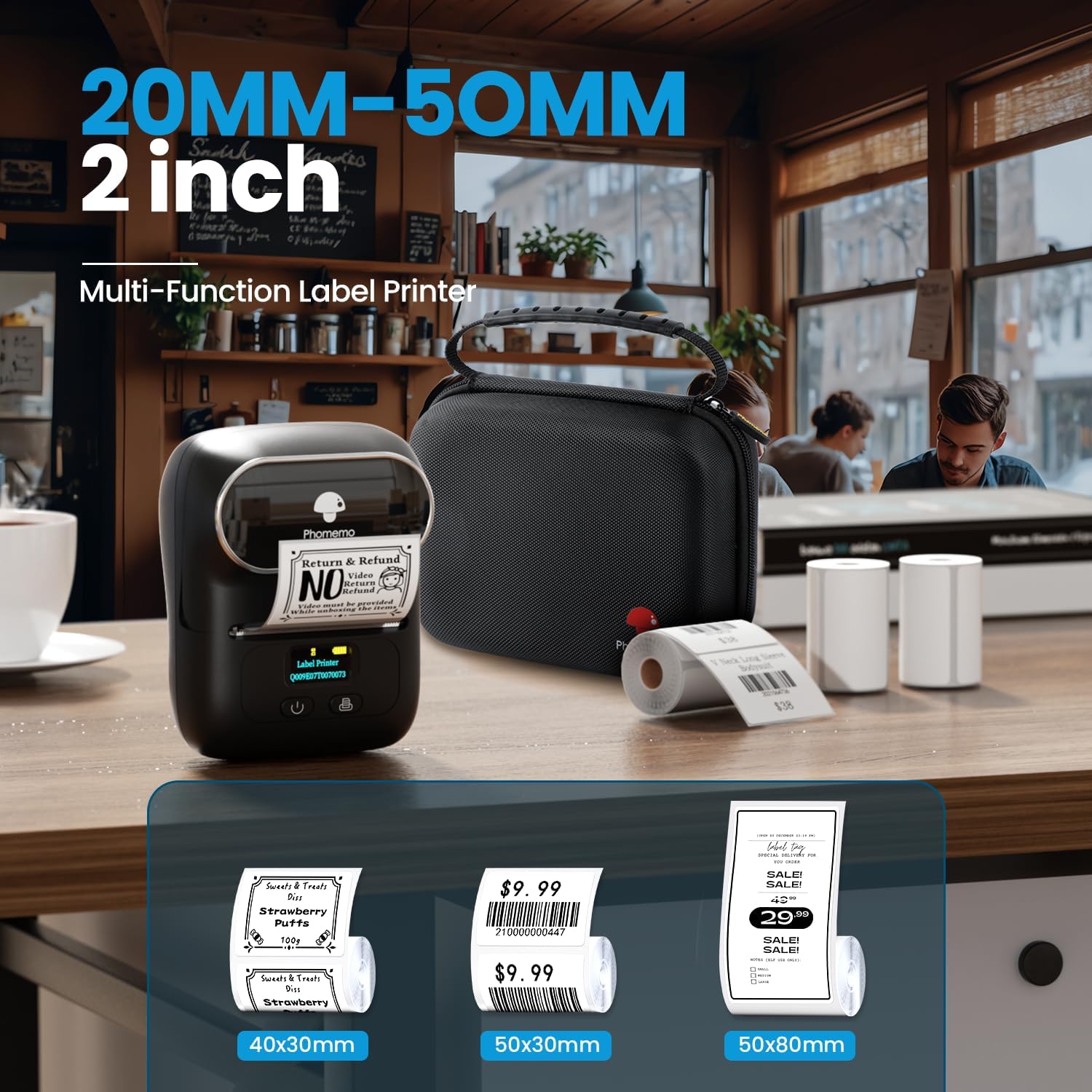 Thumbnail 2 de Phomemo M110: stampante etichette portatile Bluetooth con kit completo