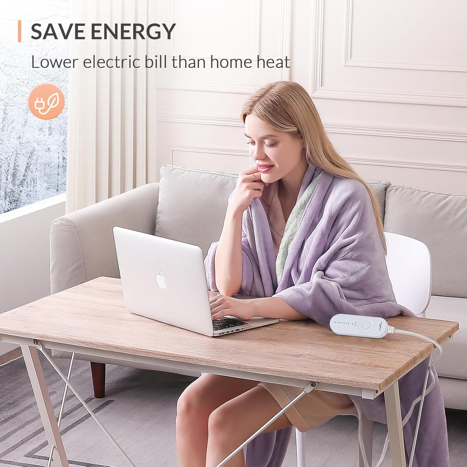 Thumbnail 5 de HOMLYNS LuxeHeat Heated Blanket 50x60 inches