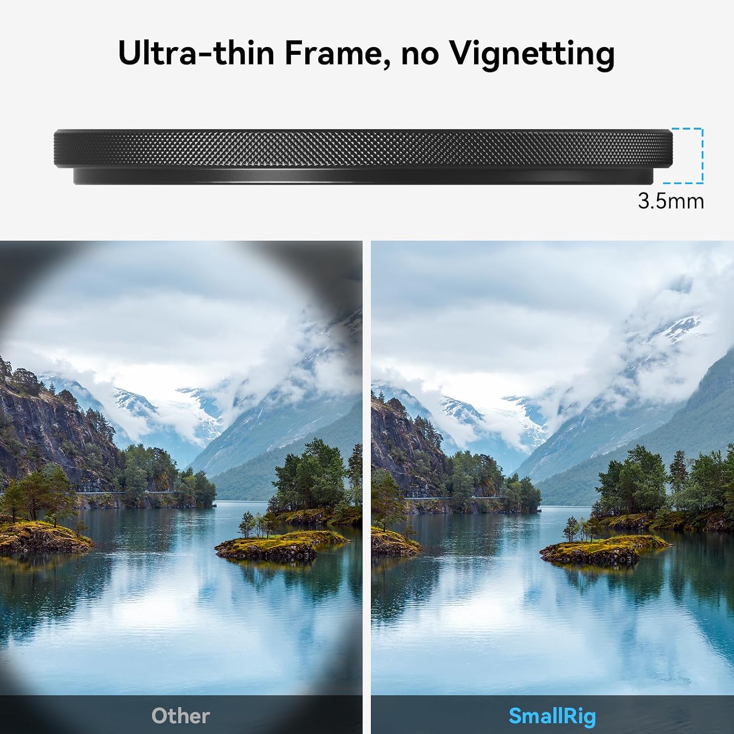 Detalle 2 de SMALLRIG Filtre Polarisant Circulaire Magnétique 52 mm — Cadre ultra fin et verre HD