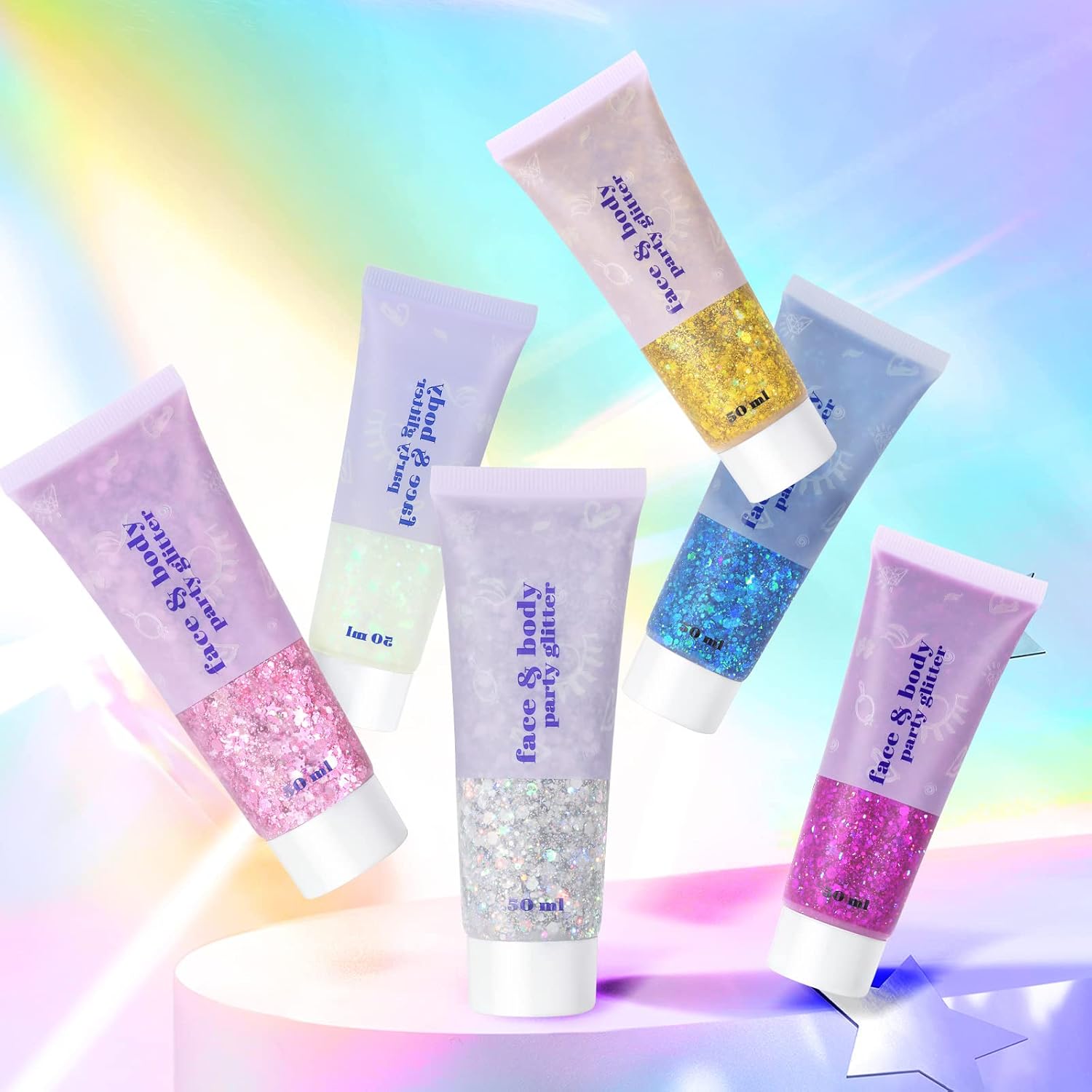 Detalle 2 de URAQT Body Glitter Gel 05-Silber