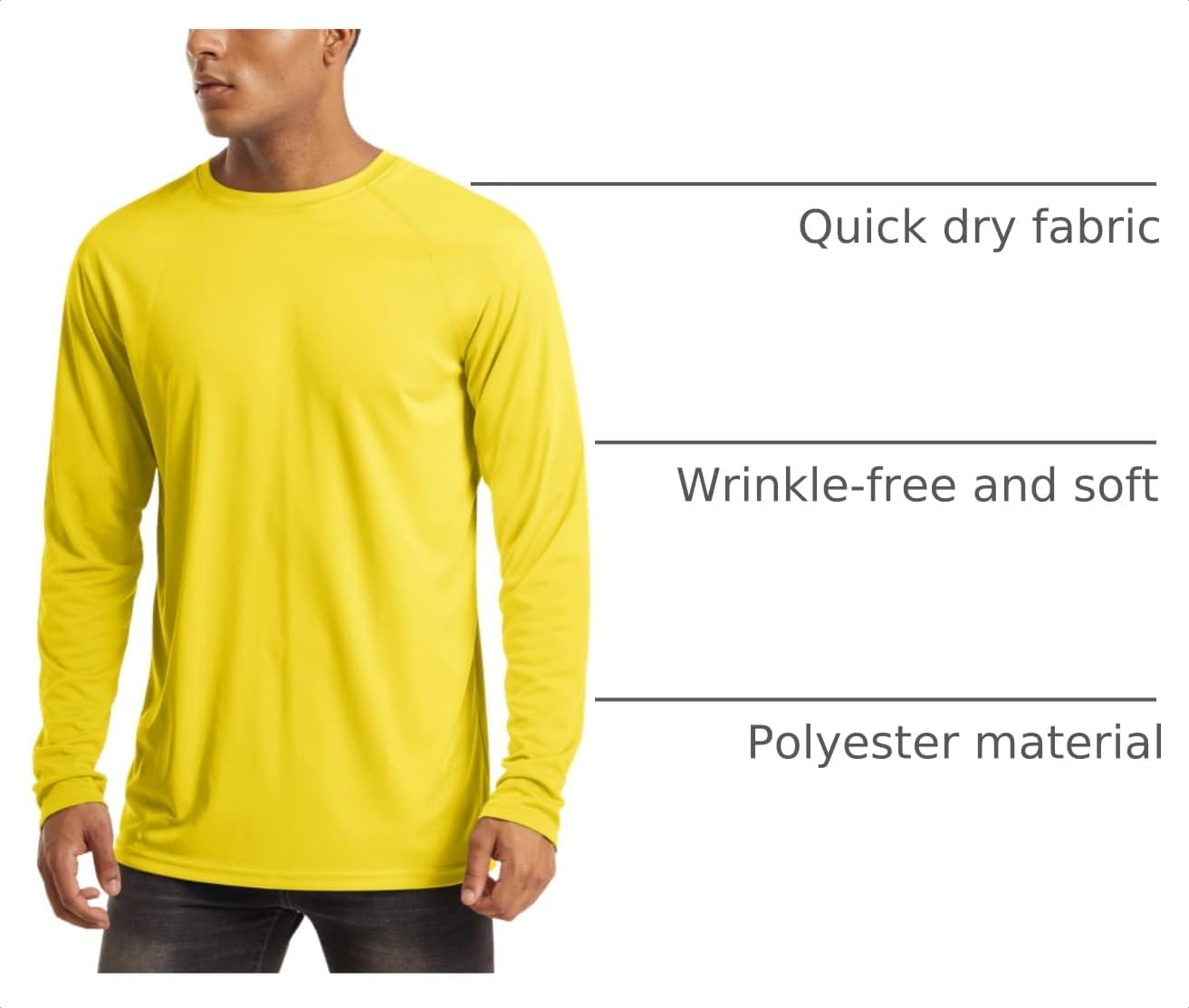 Detalle de MAGCOMSEN Men's Long Sleeve UPF 50+ Sun Protection Athletic Shirt