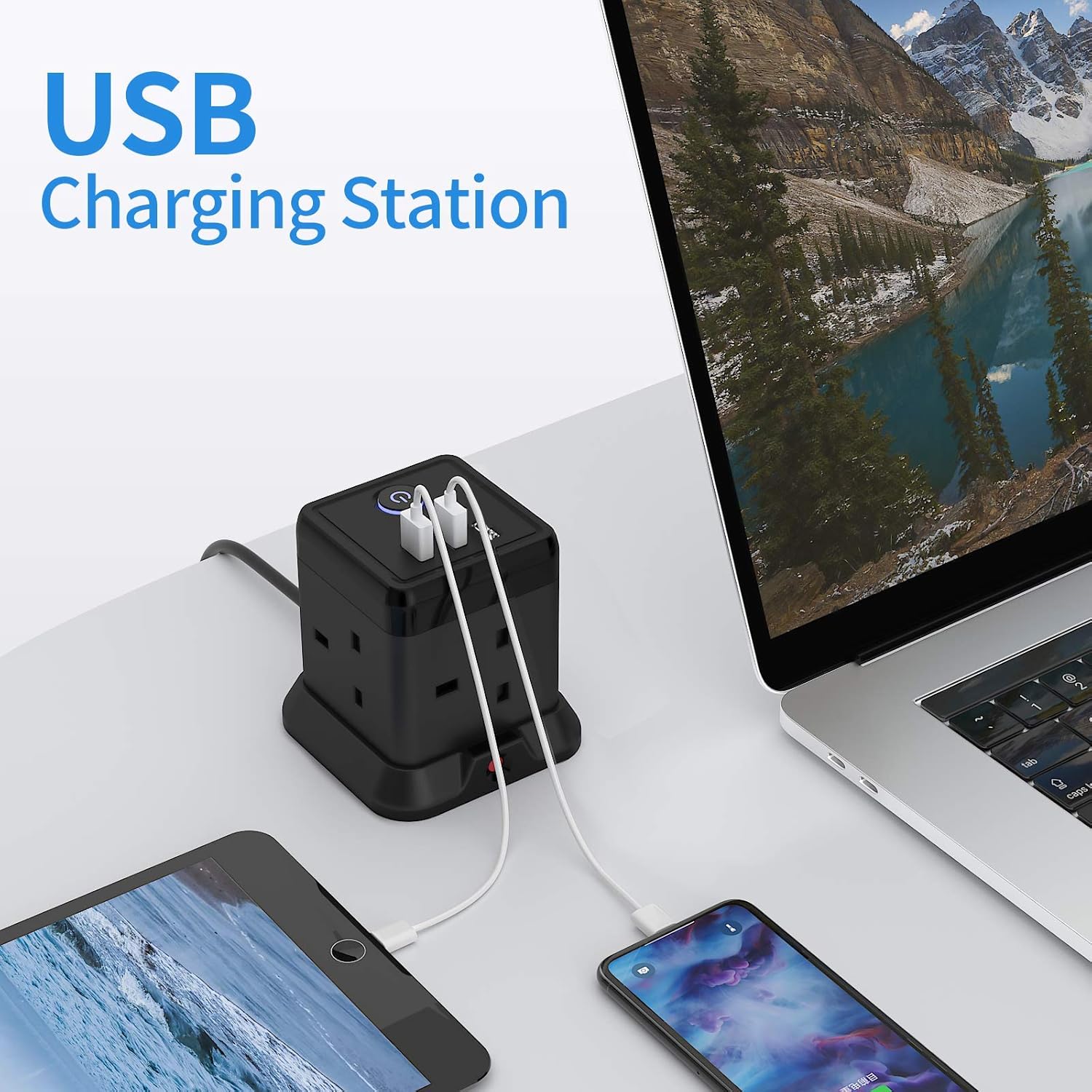 Detalle de Hulker Cube Extension Lead 13A 3250W with 3 USB
