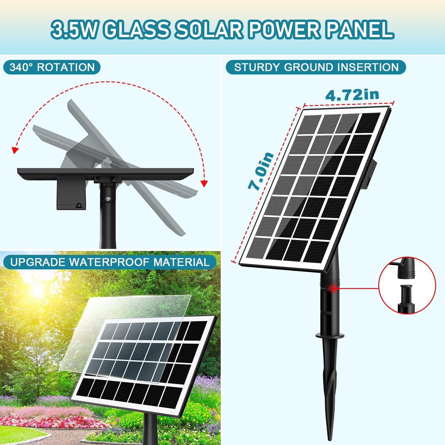 Thumbnail 3 de SZMP 2 in 1 Detachable Floating Solar Fountain Kit (3.5W) – DIY water pump for bird bath and garden features
