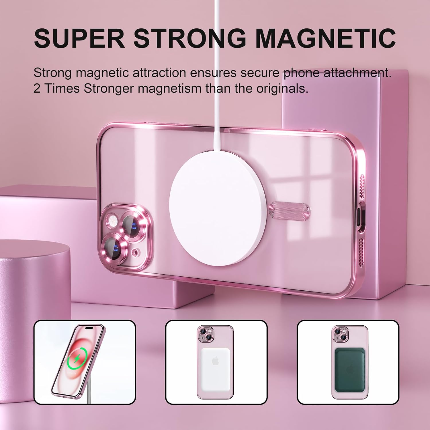 Thumbnail 4 de Misea iPhone 15 Plus MagSafe Clear Case, military drop protection