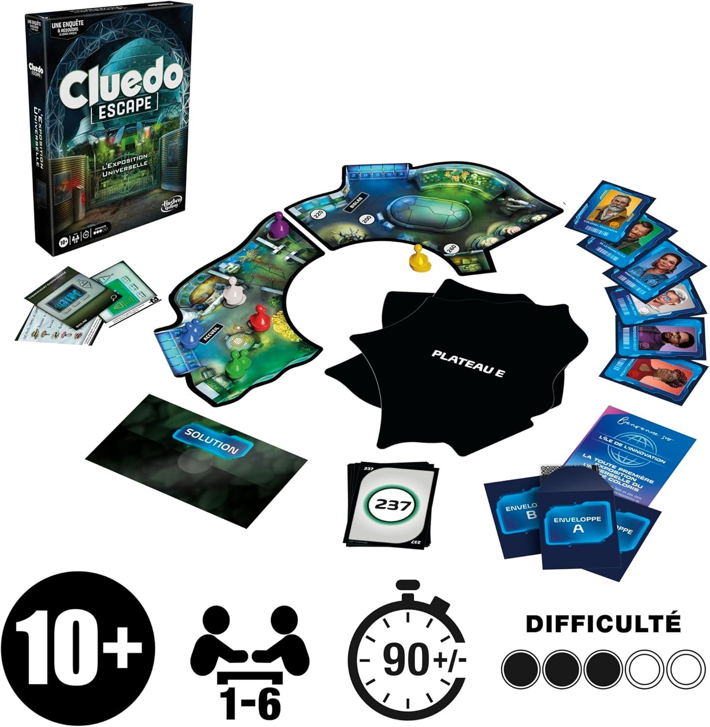 Thumbnail 1 de Cluedo Escape : L’Exposition Universelle (Hasbro Gaming) – Jeu d’enquête façon escape game en version française