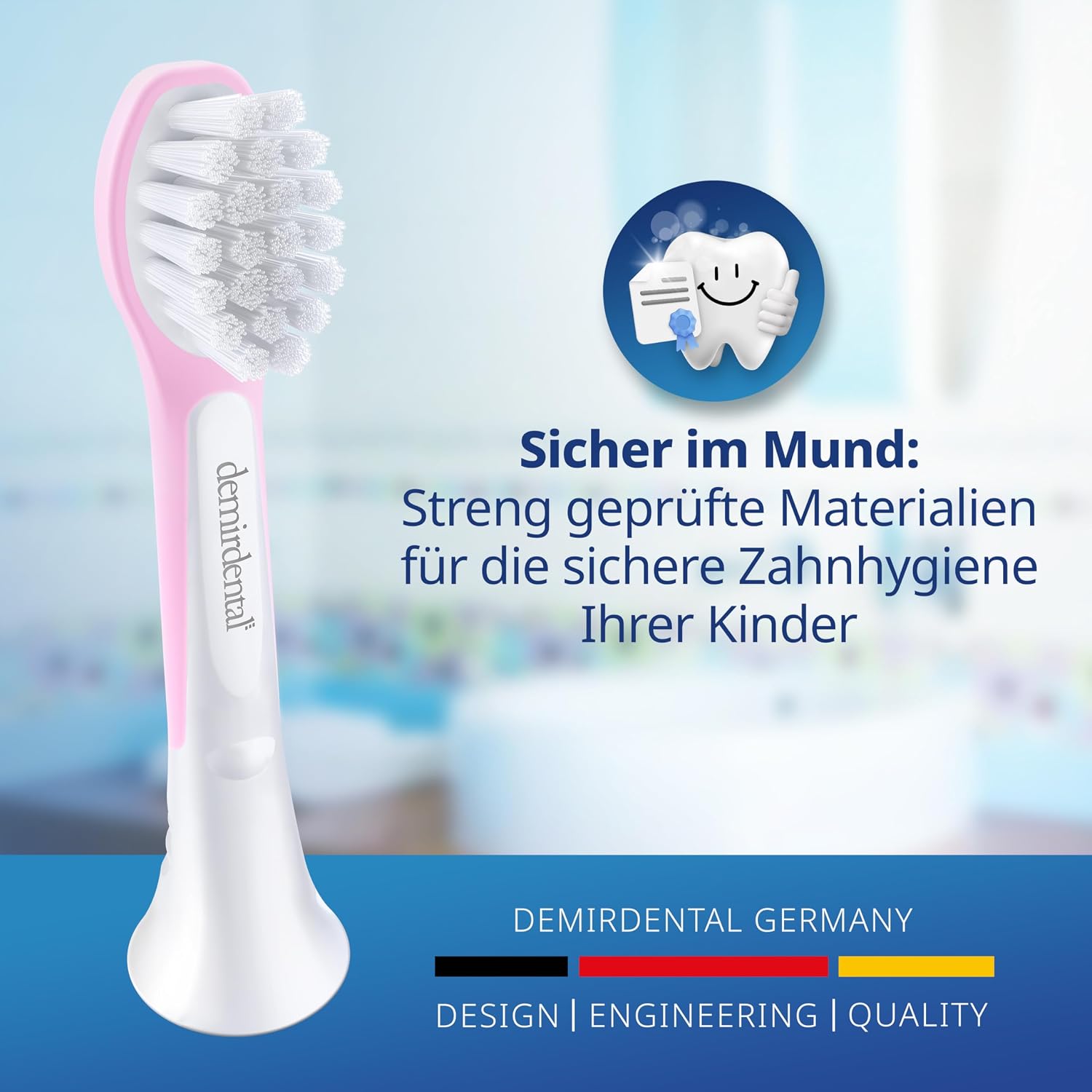 Thumbnail 4 de demirdental Ersatzbürsten Kids (HX6034/HX6038) für Philips Sonicare – Rosa, 8er Set, geeignet für 3–6 Jahre