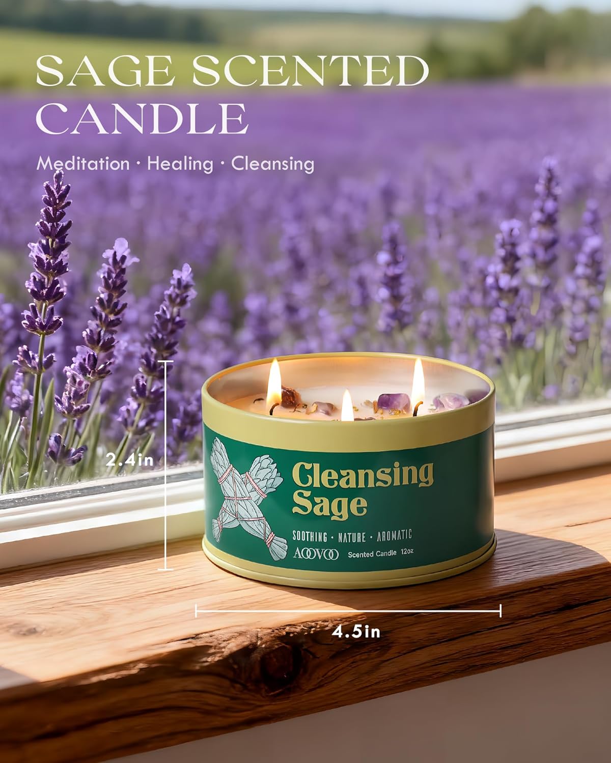 Thumbnail 4 de AOOVOO Sage Candle, 12oz ⚰