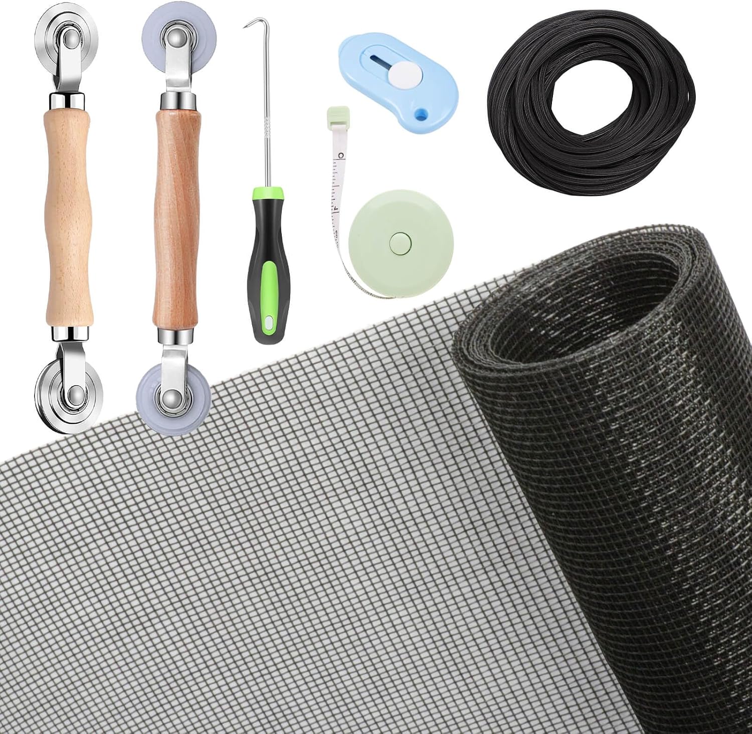 Detalle de TOOLTRIZ Window Screen Replacement Kit, 48 x 118-Inch Charcoal Fiberglass Mesh