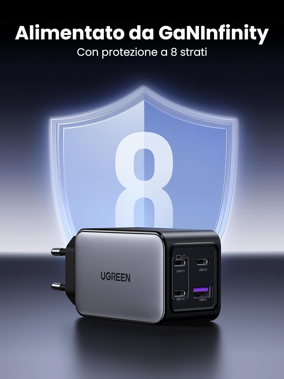 Thumbnail 5 de UGREEN Nexode 65W Caricatore GaN 3 USB-C + 1 USB-A: potenza compatta per laptop, tablet e phone