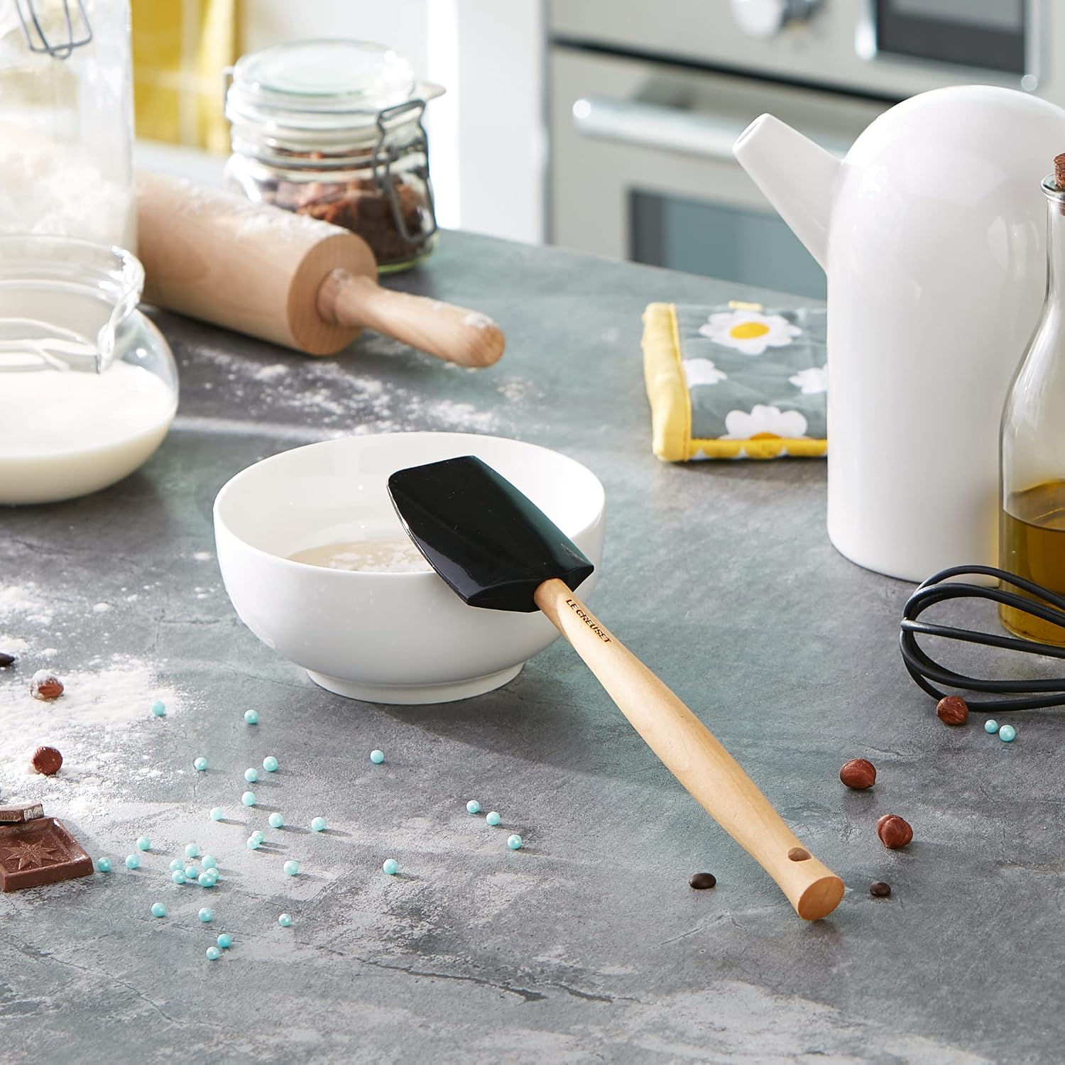 Detalle 2 de Le Creuset Espátula Craft Mediana Silicona Negro 🥄