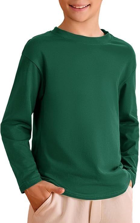 Detalle de Haloumoning T-shirt voor jongens met lange mouwen, effen en ronde hals