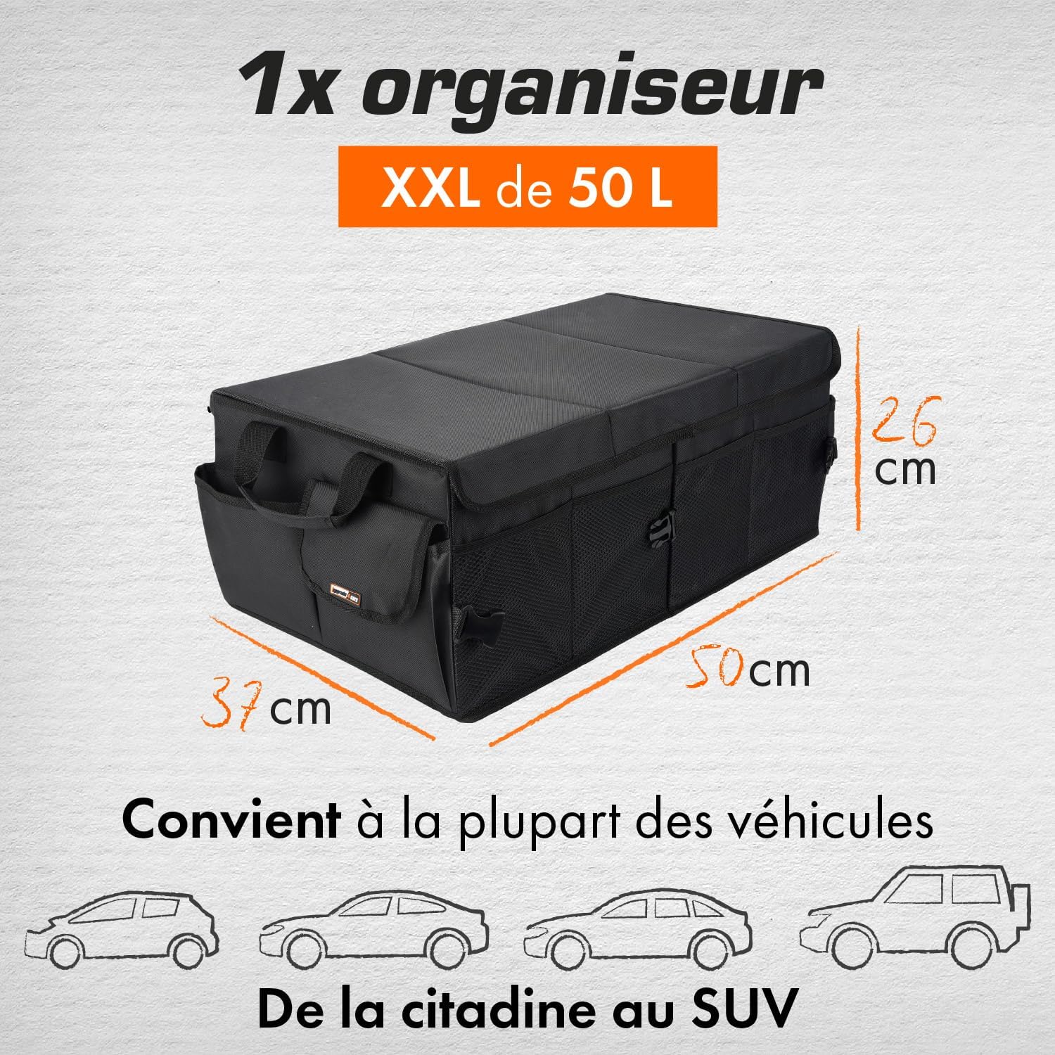 Thumbnail 3 de upgrade4cars Organisateur de Coffre Voiture Pliable