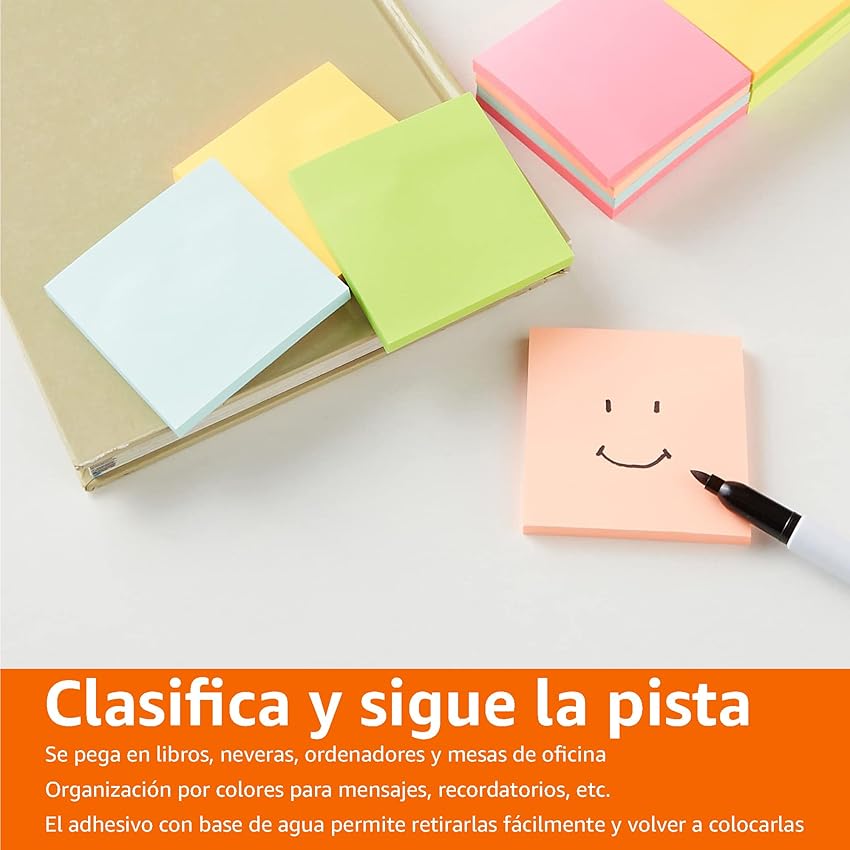 Thumbnail 6 de Amazon Basics Cuadrada blocs de notas adhesivas 7,6 x 7,6 cm, paquete de 12 📝