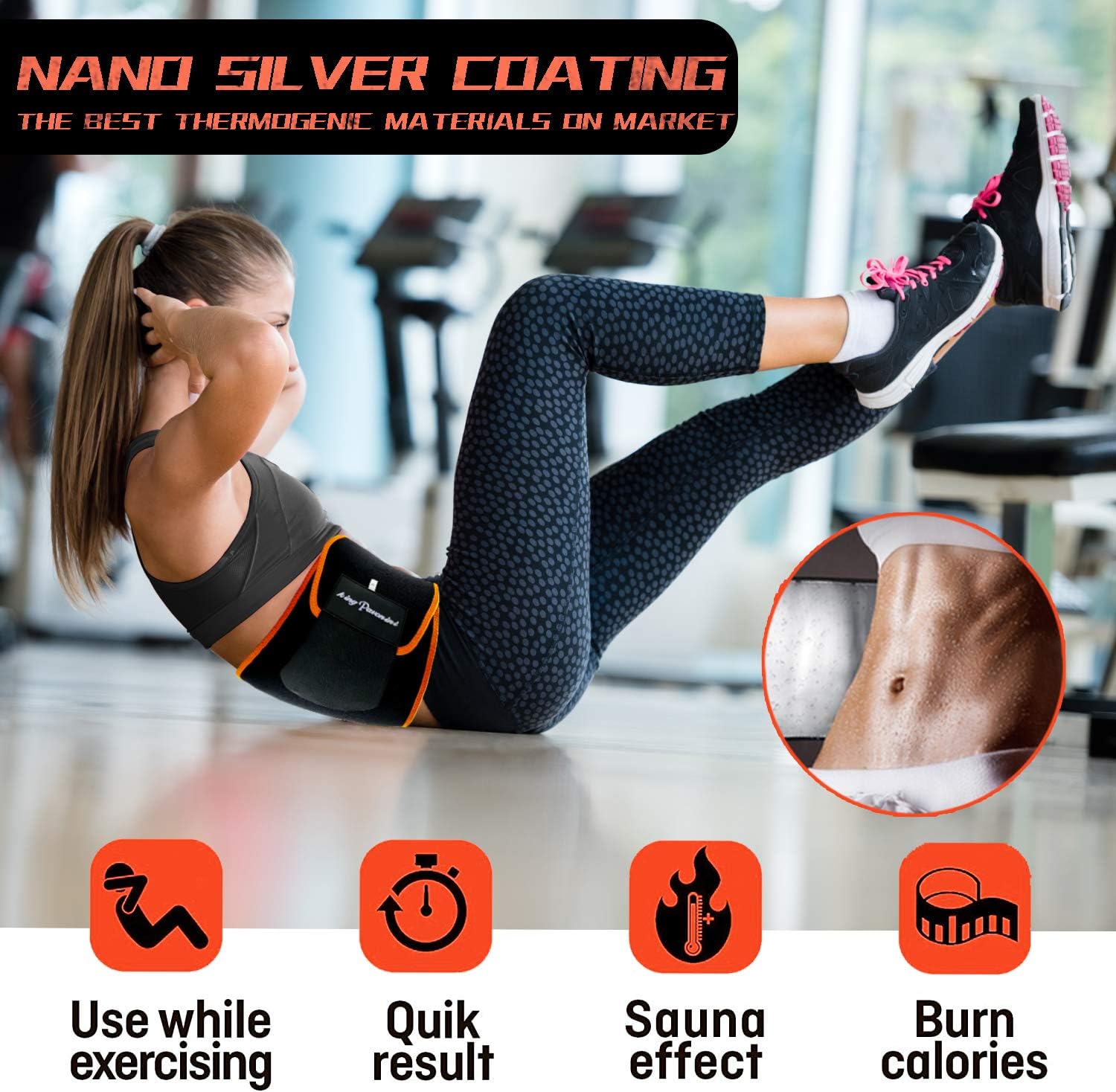 Thumbnail 2 de KingPavonini Waist Trimmer Sweat Belt (Nano-Silver), Upgraded Plus Size