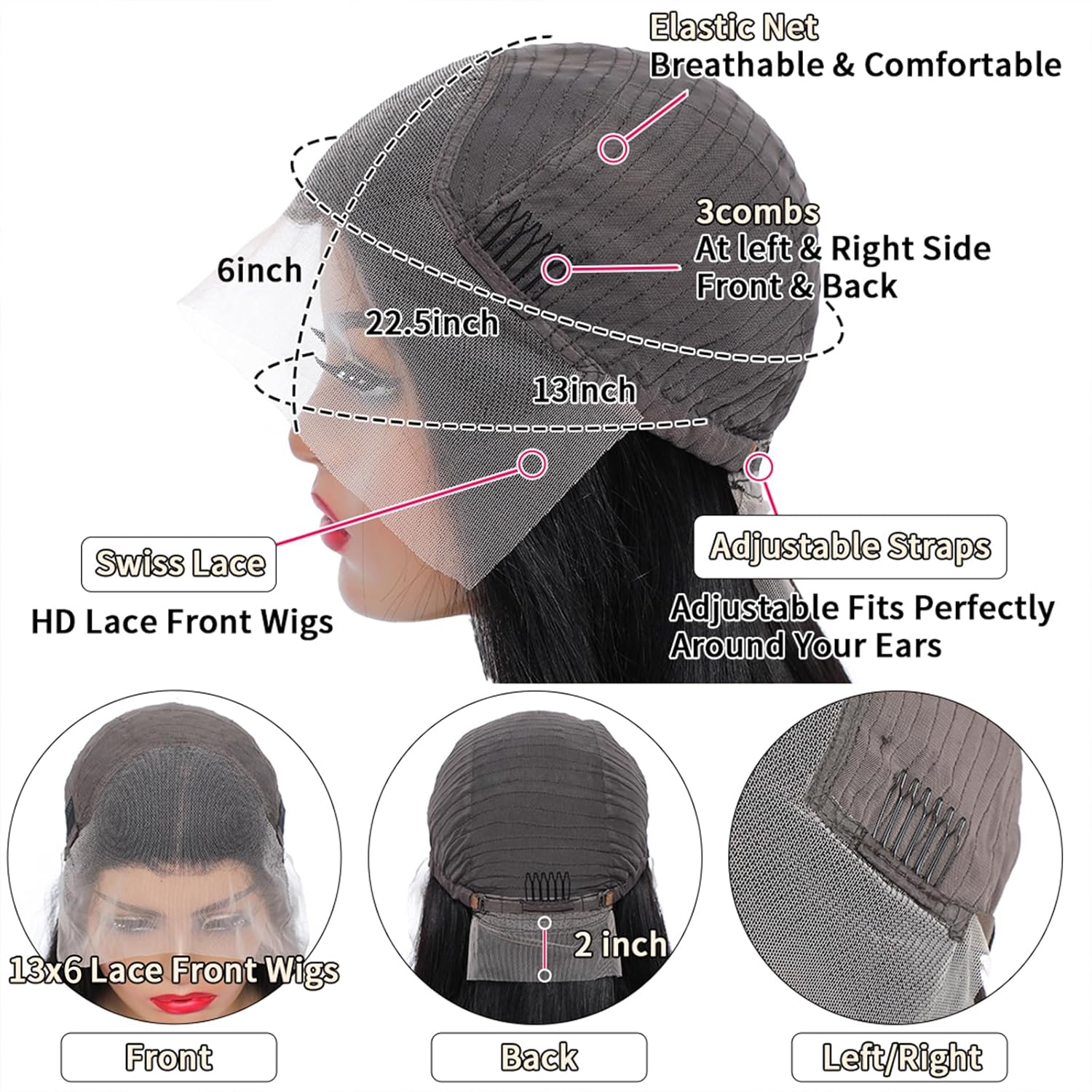 Thumbnail 2 de ONIVAN 13x6 Body Wave Lace Front Wig (Human Hair, 15A Raw, 30 Inch)