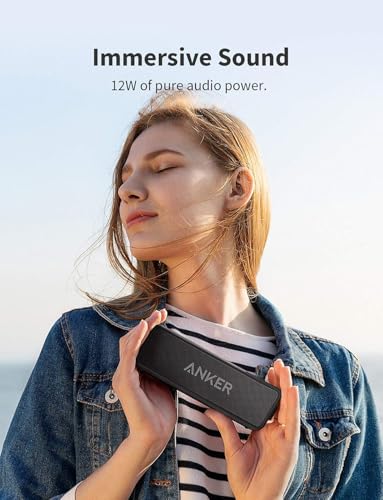 Detalle de Anker Soundcore 2 Portable Bluetooth Speaker: IPX7 Waterproof, 24H Playback, Powerful Bass