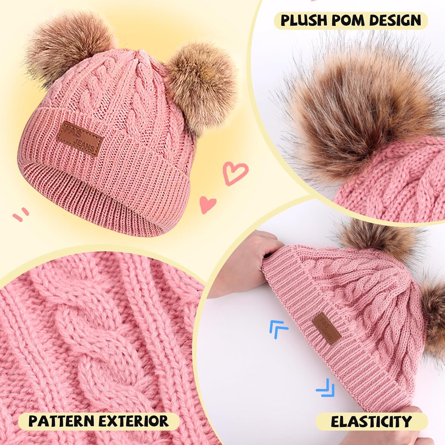 Thumbnail 2 de Duoyeree Baby Winter Hat, Scarf & Mitten Set, Fleece-Lined, 0-3T