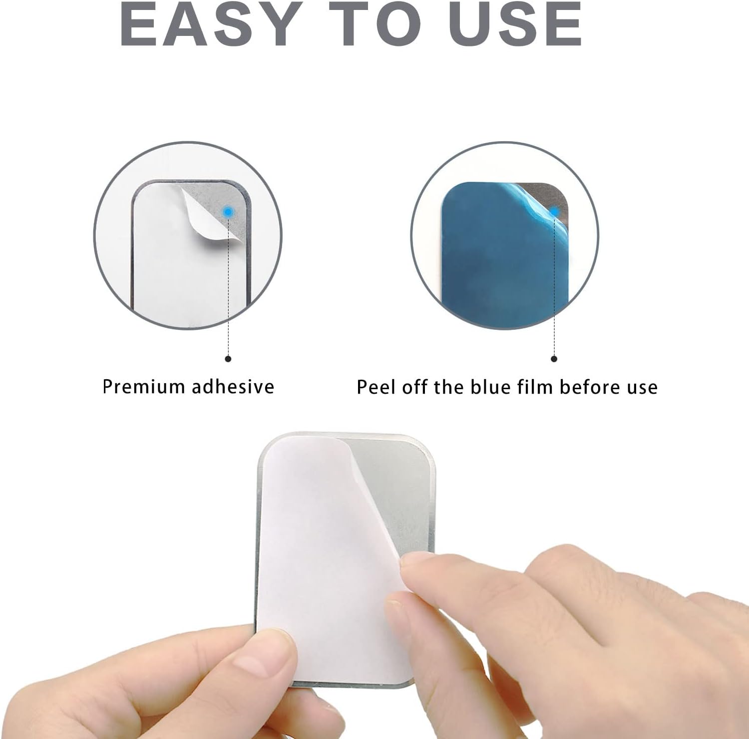 Detalle 2 de WONLIVE Metal Mount Plate for Magnetic Phone Car Holder (10 Pack) – Self-adhesive stainless steel plates