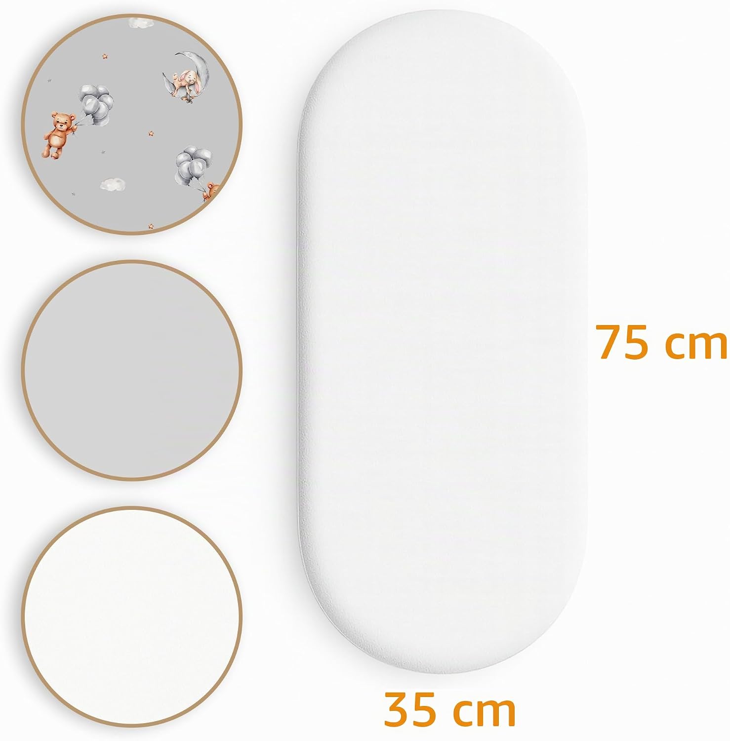Detalle 2 de Totsy Baby PDZ811_MULTI_75X35 – zestaw prześcieradeł do wózka 75 × 35 cm