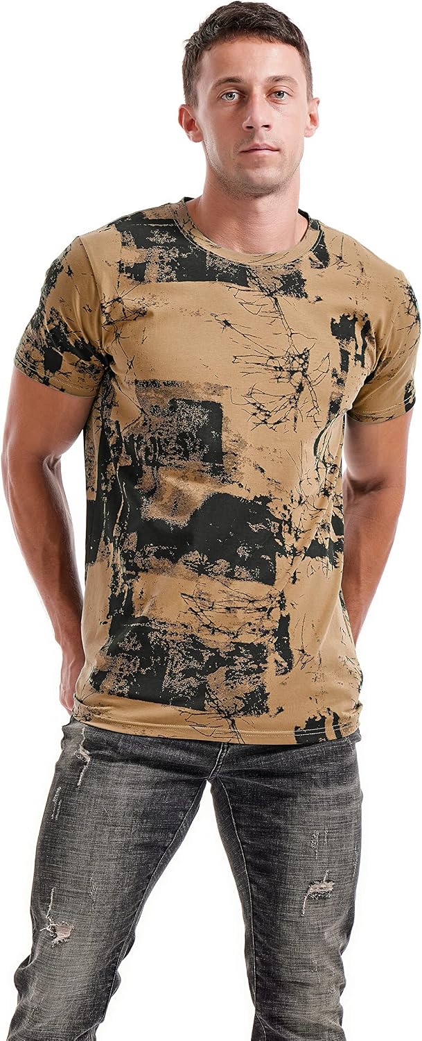 Detalle de RONOMO Herren-T-Shirt aus 95% Baumwolle & 5% Spandex (Mikroelastik), hautfreundlich