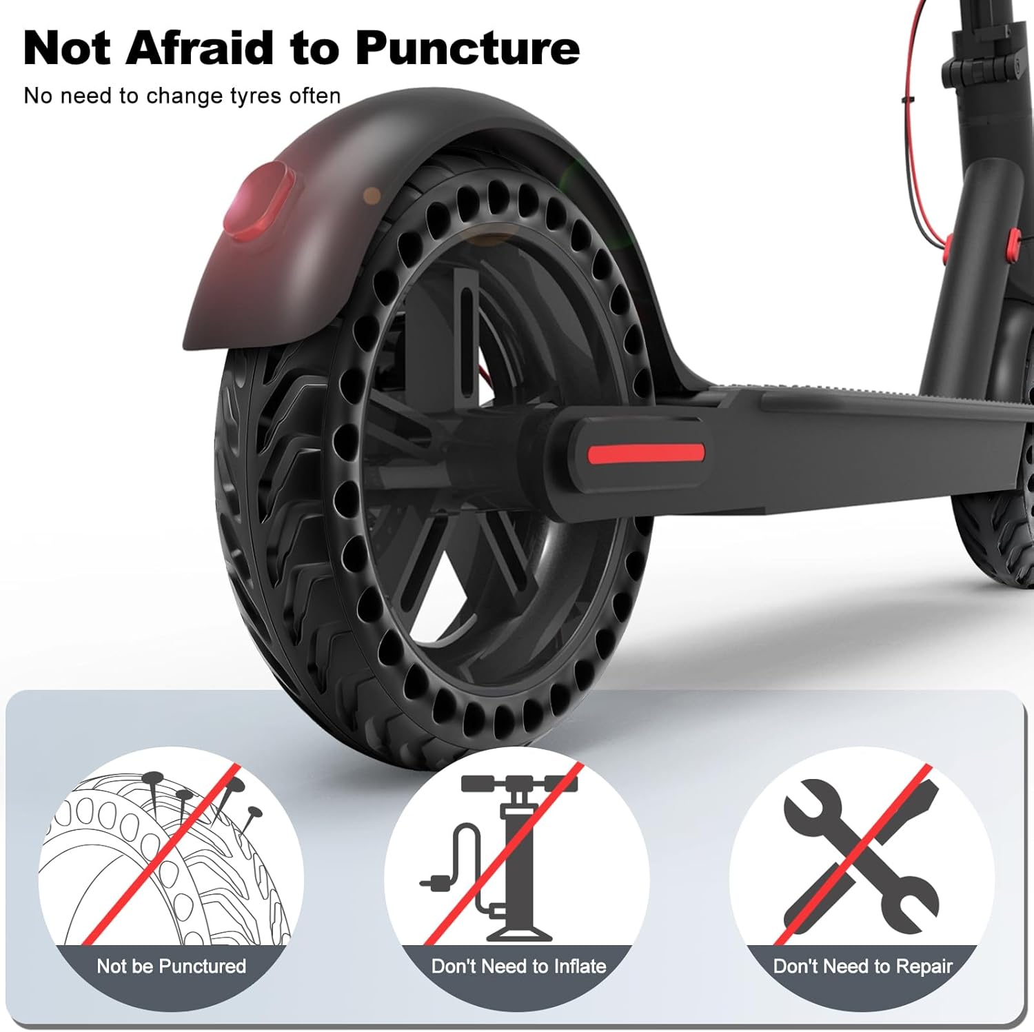 Thumbnail 1 de Amitor E-Scooter Reifen 8 1/2 x 2 Vollgummi (2er-Set) für Xiaomi Pro 2, 1S, M365 & Co.