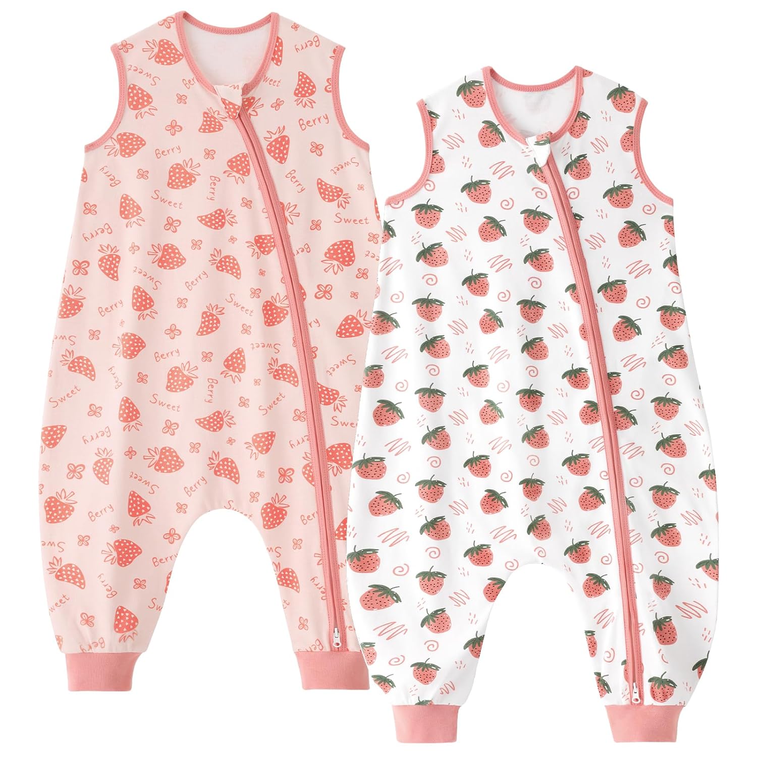 Detalle de Unnivoll Baby Schlafsack mit Füßen (0,5 Tog) – 2er Pack aus Baumwolle, Größe 100 cm